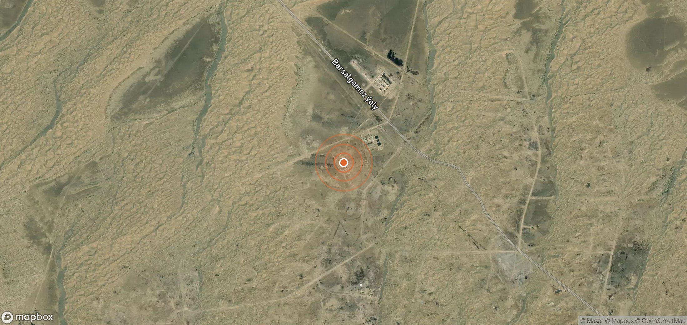 Mapa satelital de plumas de metano en TKM_S_174