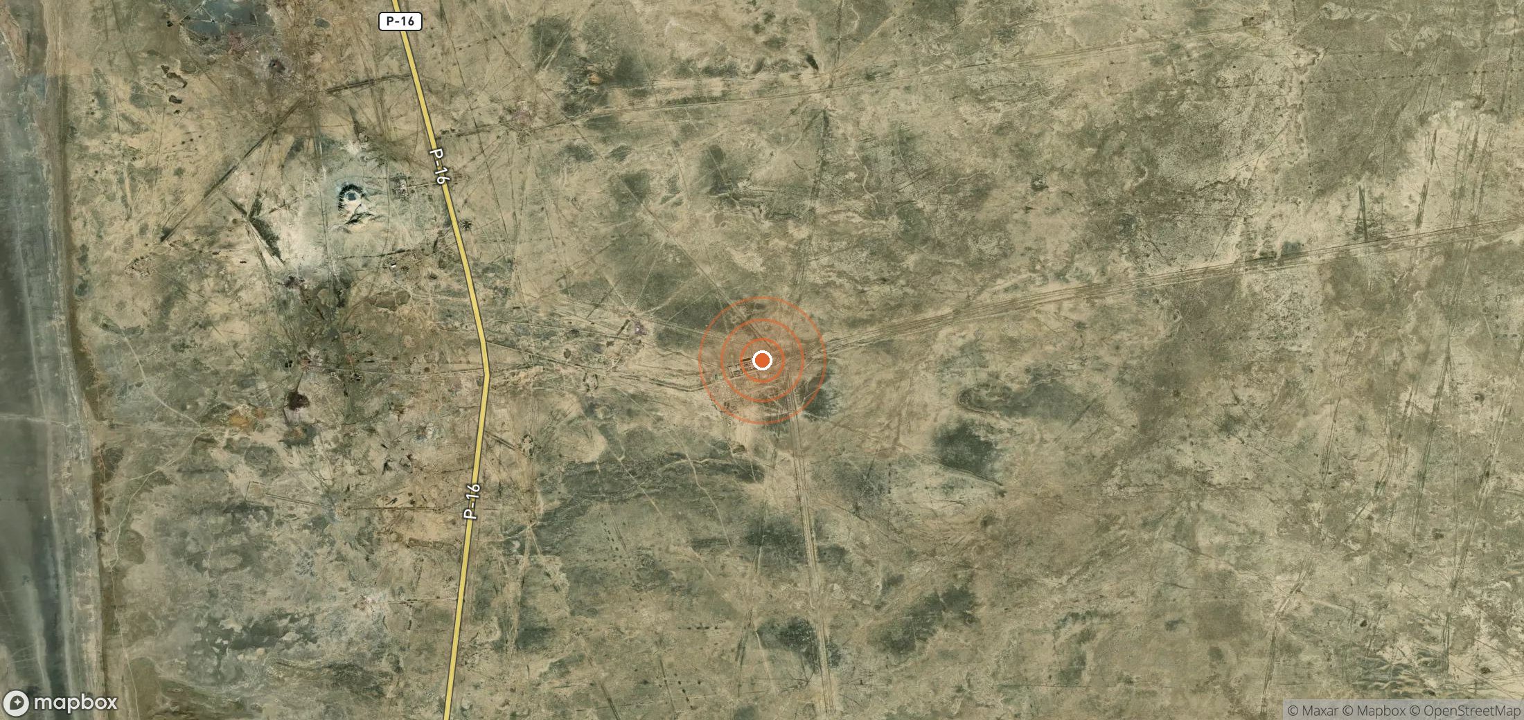 Satellite map of methane plume locations in TKM_S_182