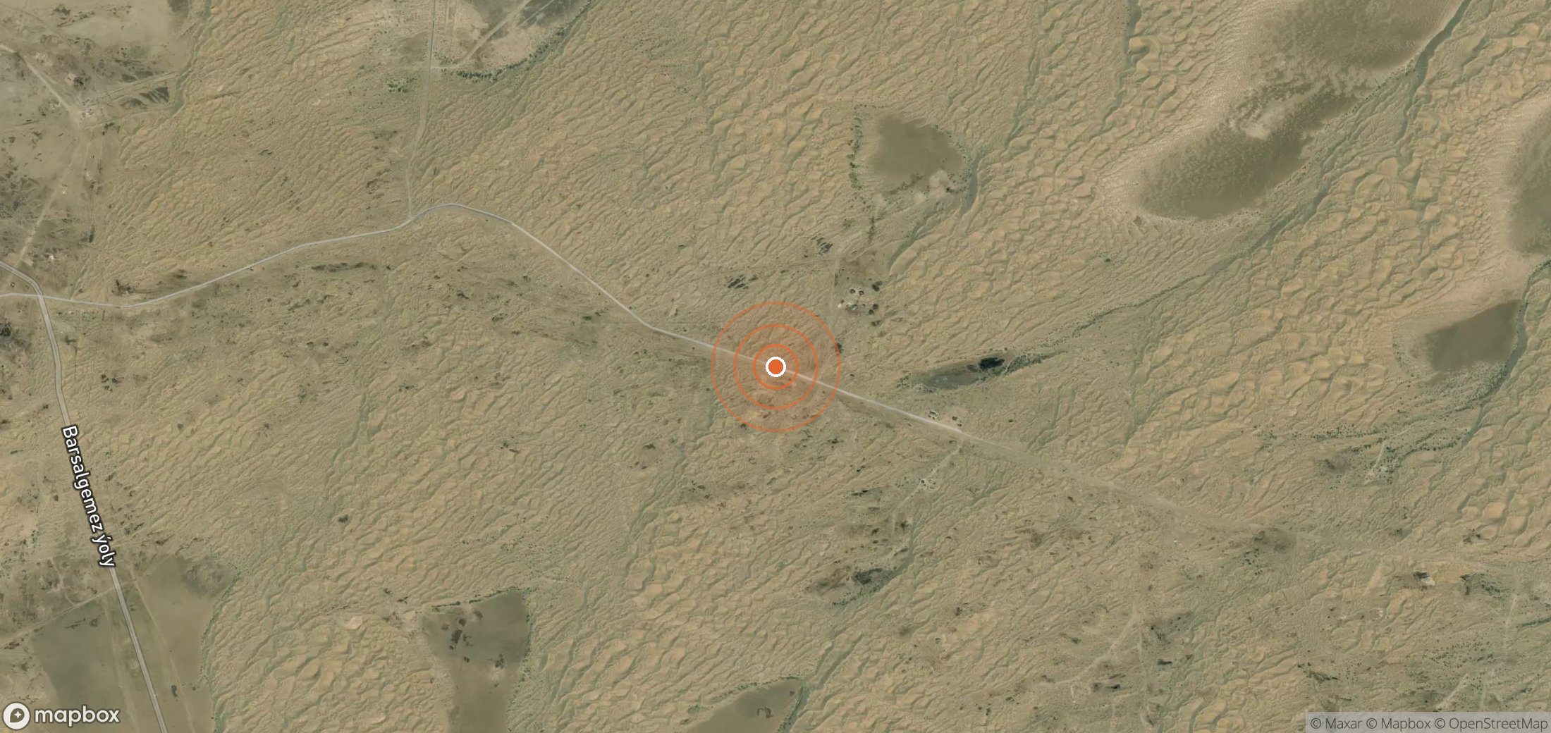 Satellite map of methane plume locations in TKM_S_189