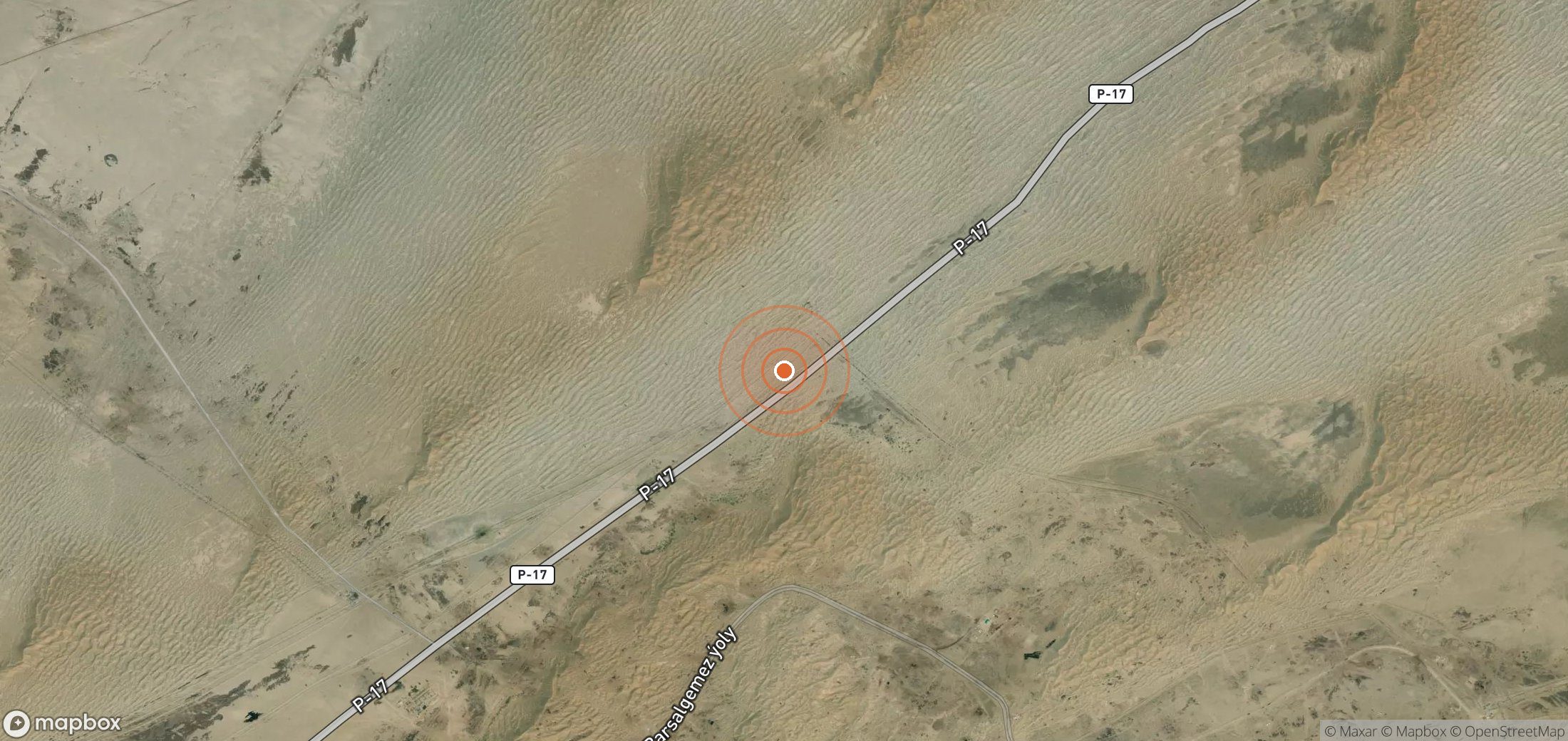 Satellite map of methane plume locations in TKM_S_196