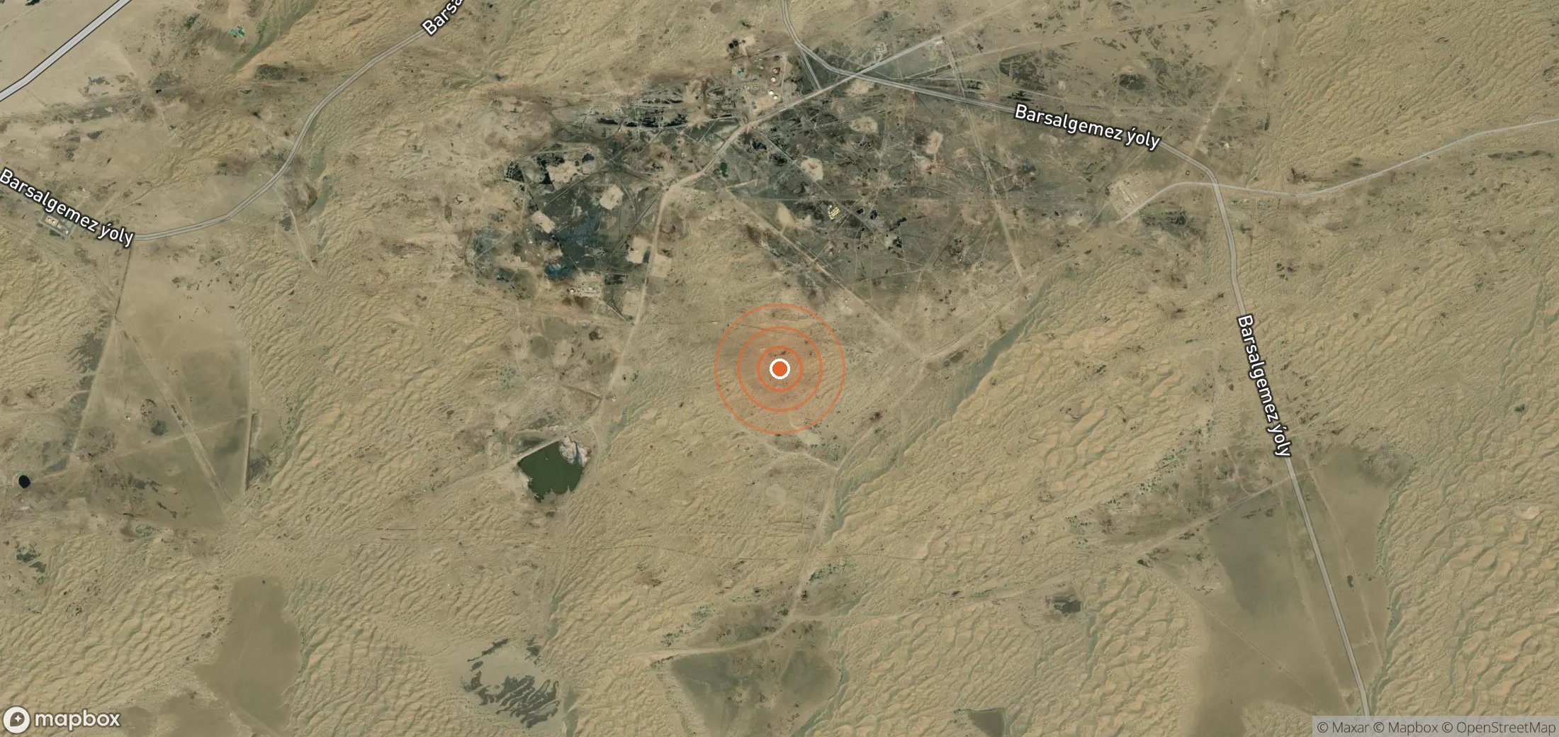Mapa satelital de plumas de metano en TKM_S_207