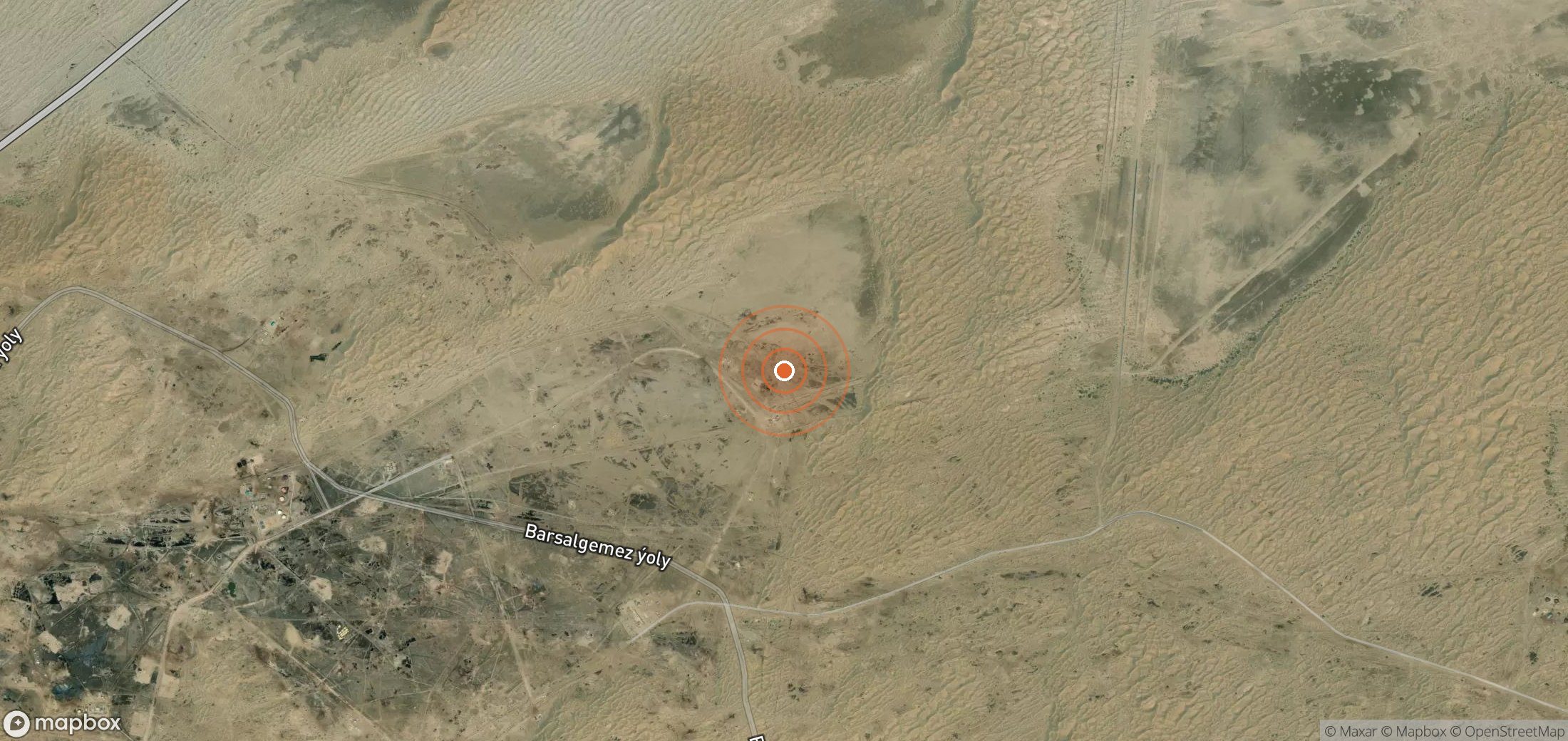 Satellite map of methane plume locations in TKM_S_215