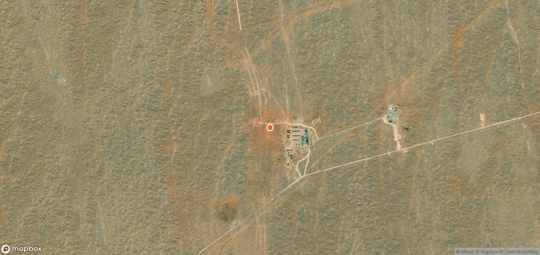 Satellite map of methane plume locations in TKM_S_233