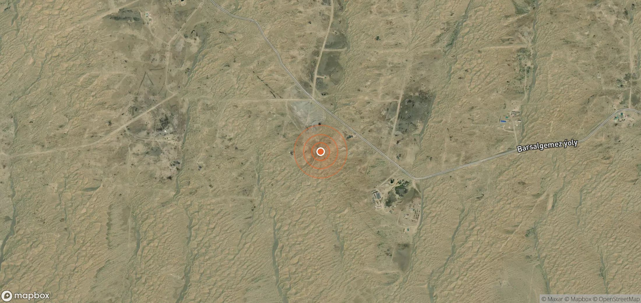 Satellite map of methane plume locations in TKM_S_240