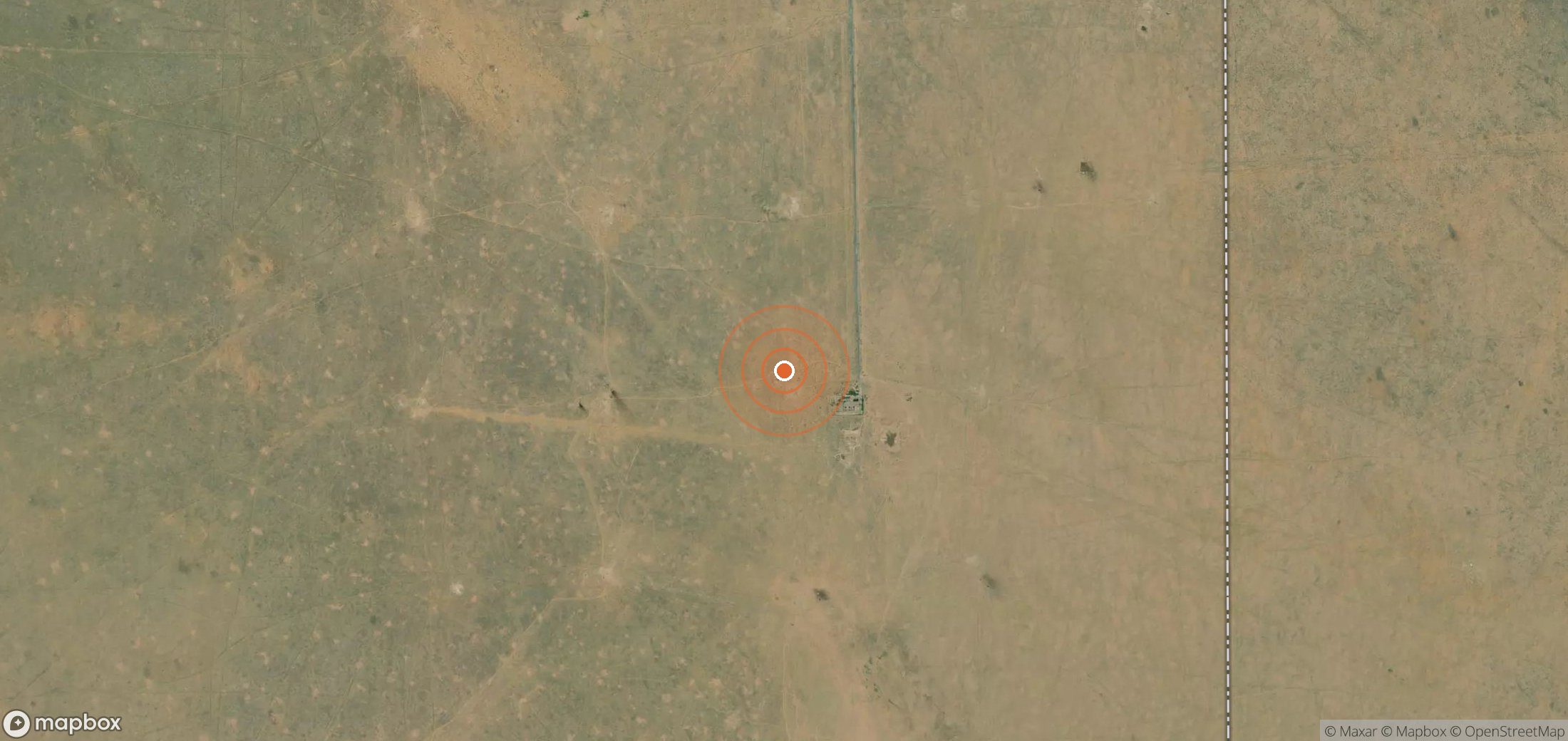 Satellite map of methane plume locations in TKM_S_249