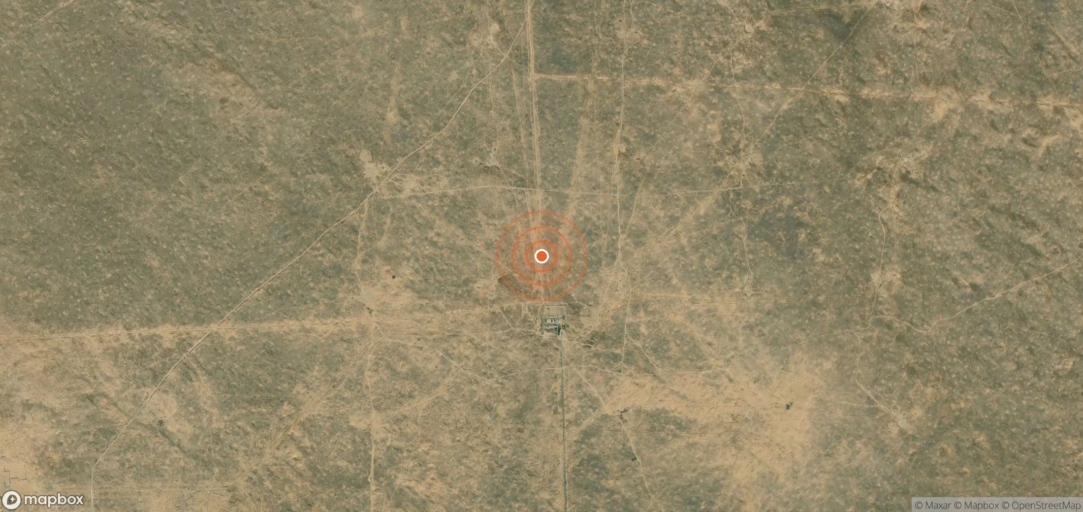 Satellite map of methane plume locations in TKM_S_270