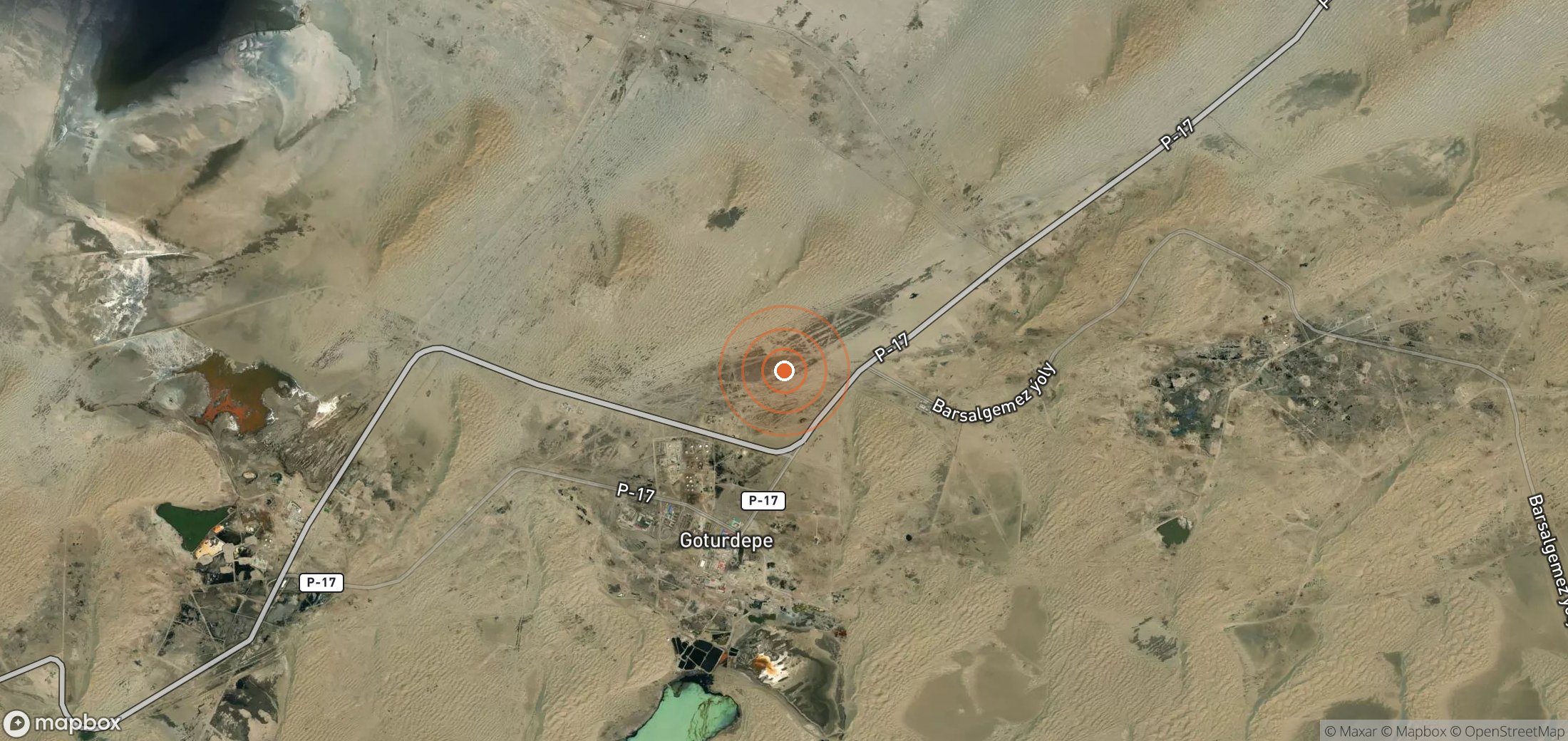 Mapa satelital de plumas de metano en TKM_S_294