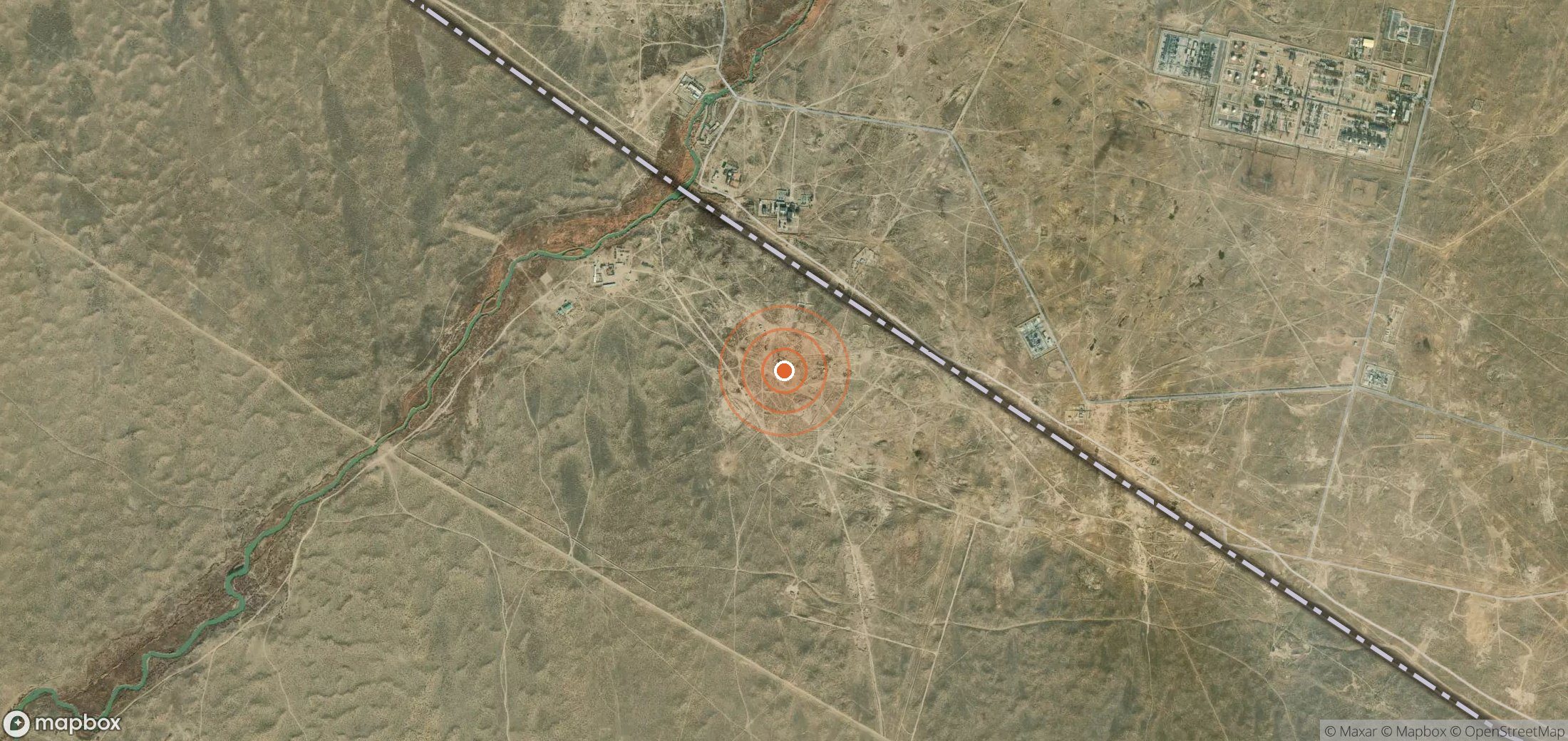 Satellite map of methane plume locations in TKM_S_350
