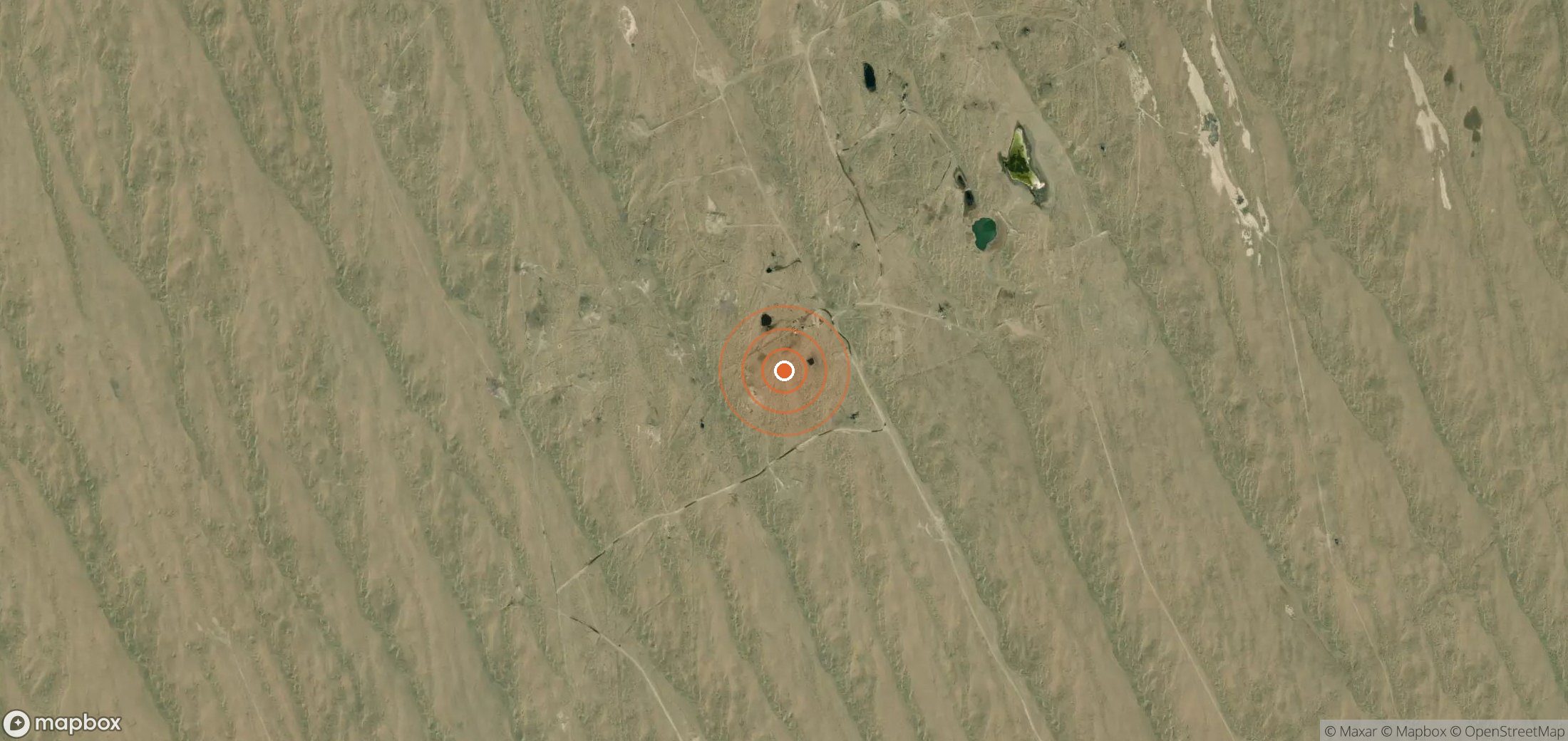 Satellite map of methane plume locations in TKM_S_356
