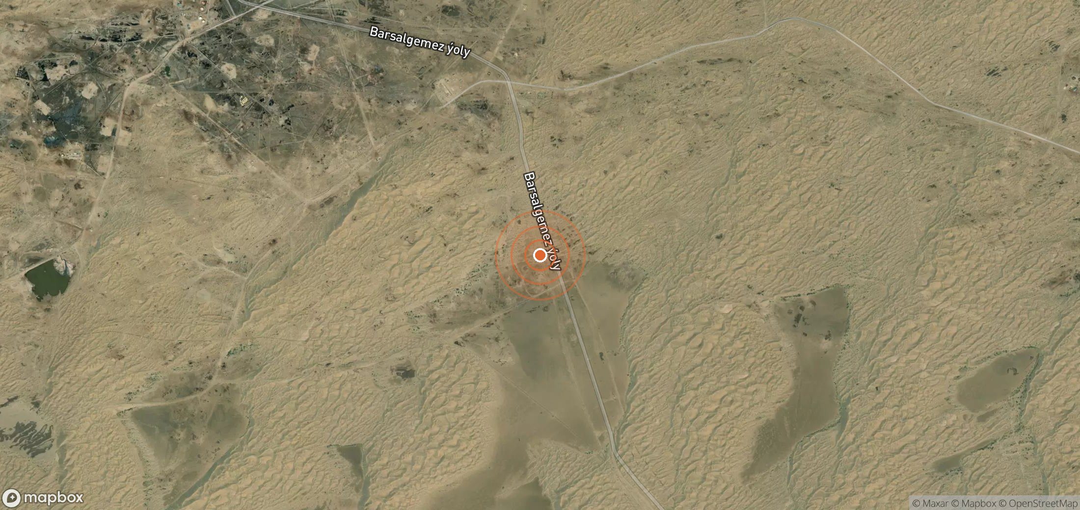 Mapa satelital de plumas de metano en TKM_S_389