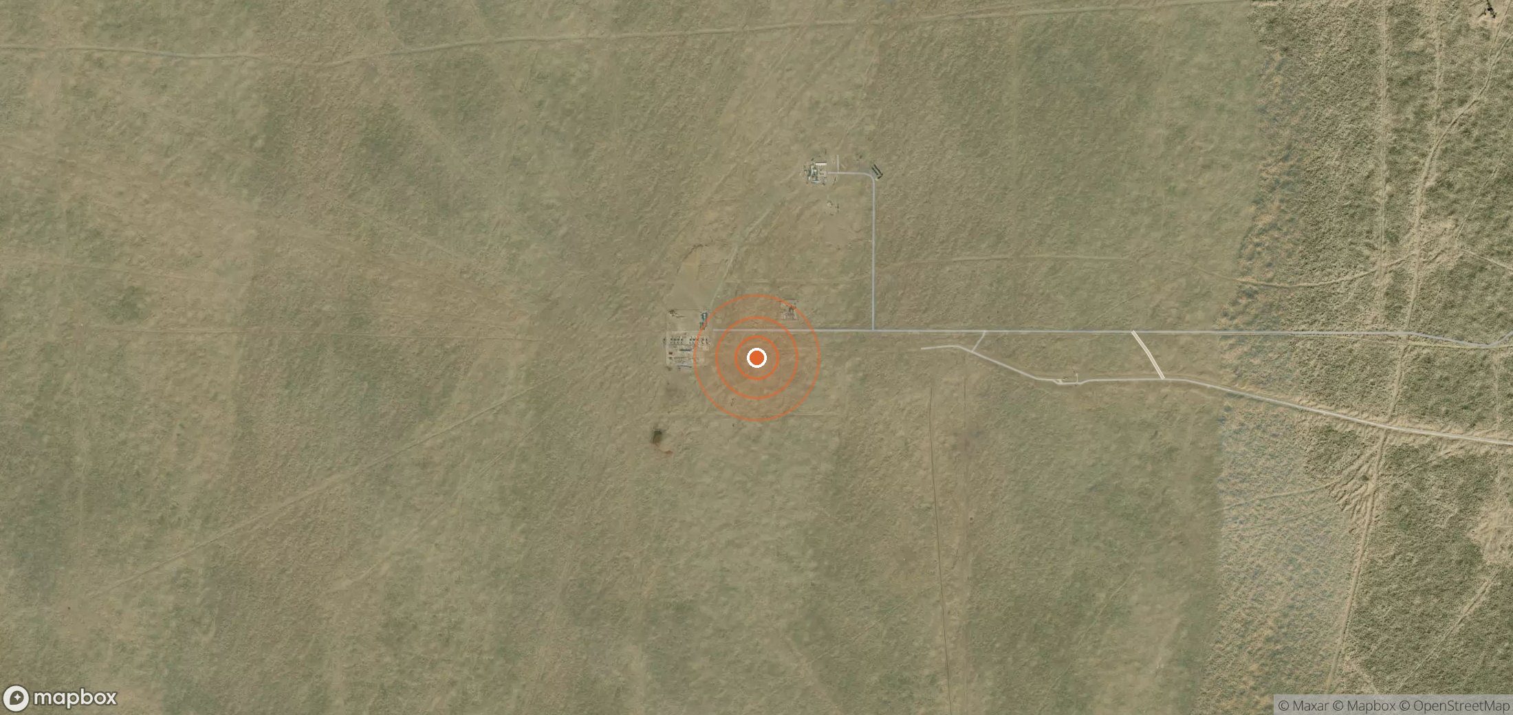 Satellite map of methane plume locations in TKM_S_430