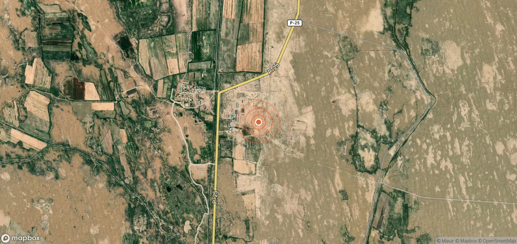 Satellite map of methane plume locations in TKM_S_431