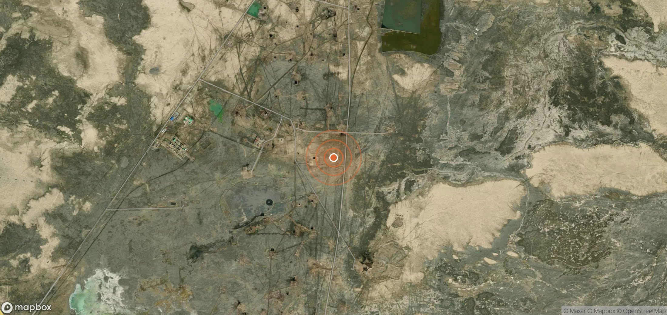 Satellite map of methane plume locations in TKM_S_481
