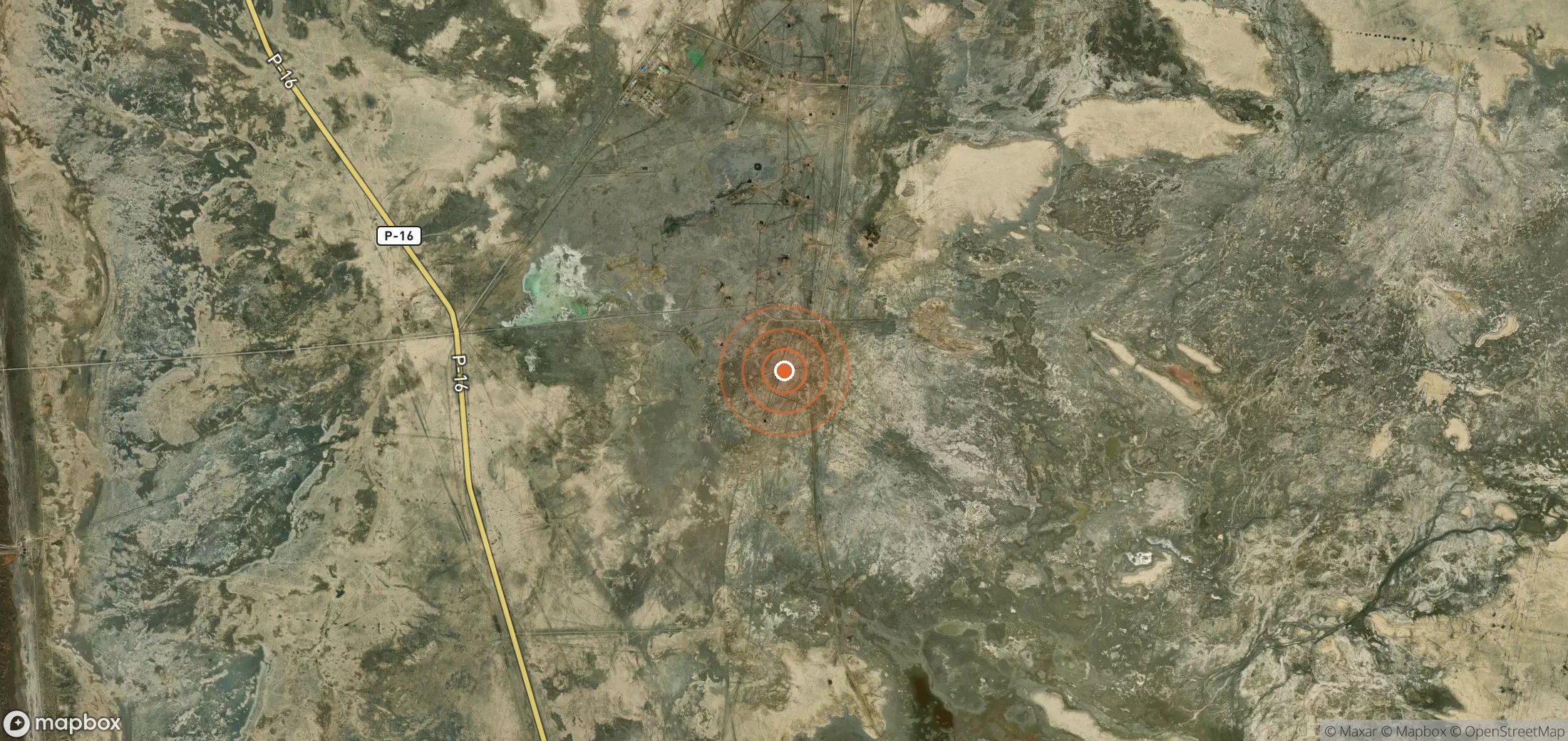 Satellite map of methane plume locations in TKM_S_482