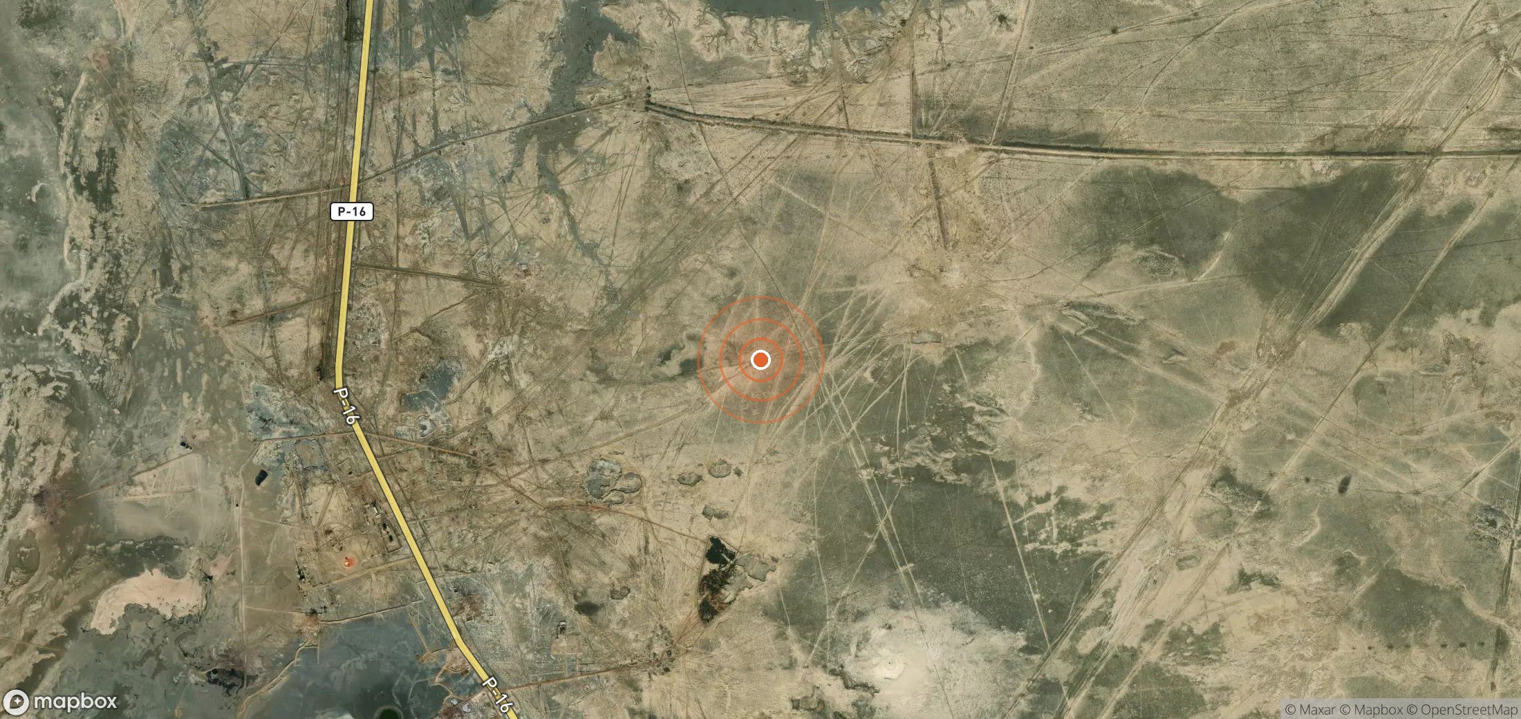 Satellite map of methane plume locations in TKM_S_512