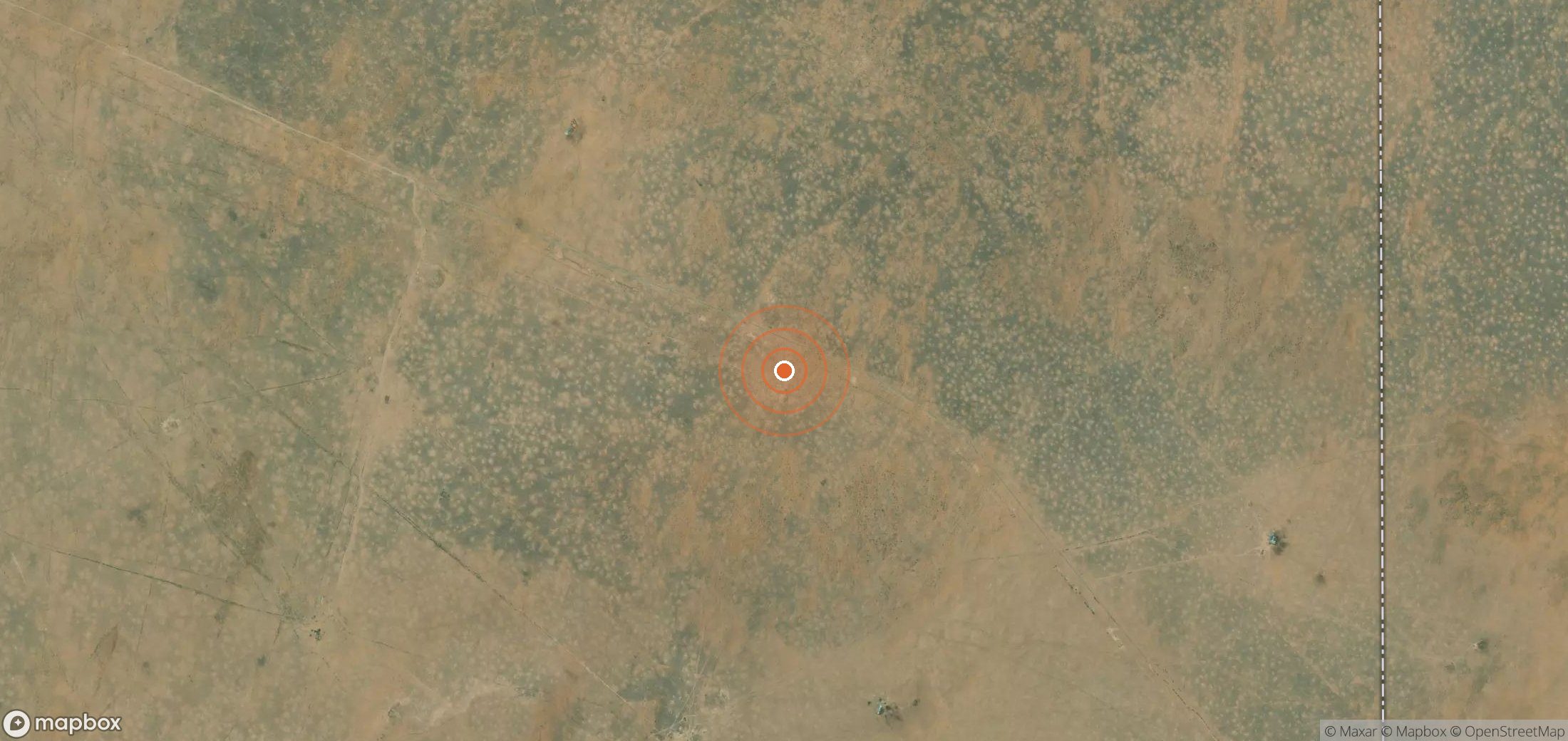 Mapa satelital de plumas de metano en TKM_S_542