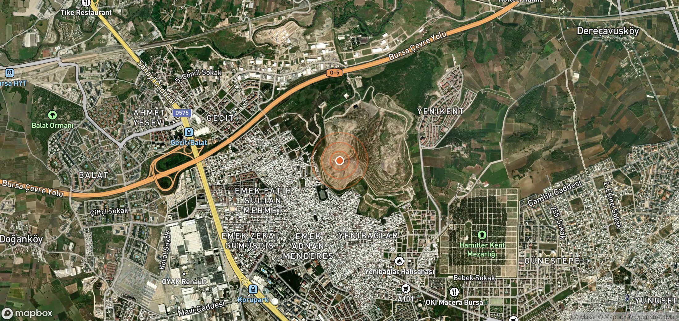 Mapa satelital de plumas de metano en TUR_S_016