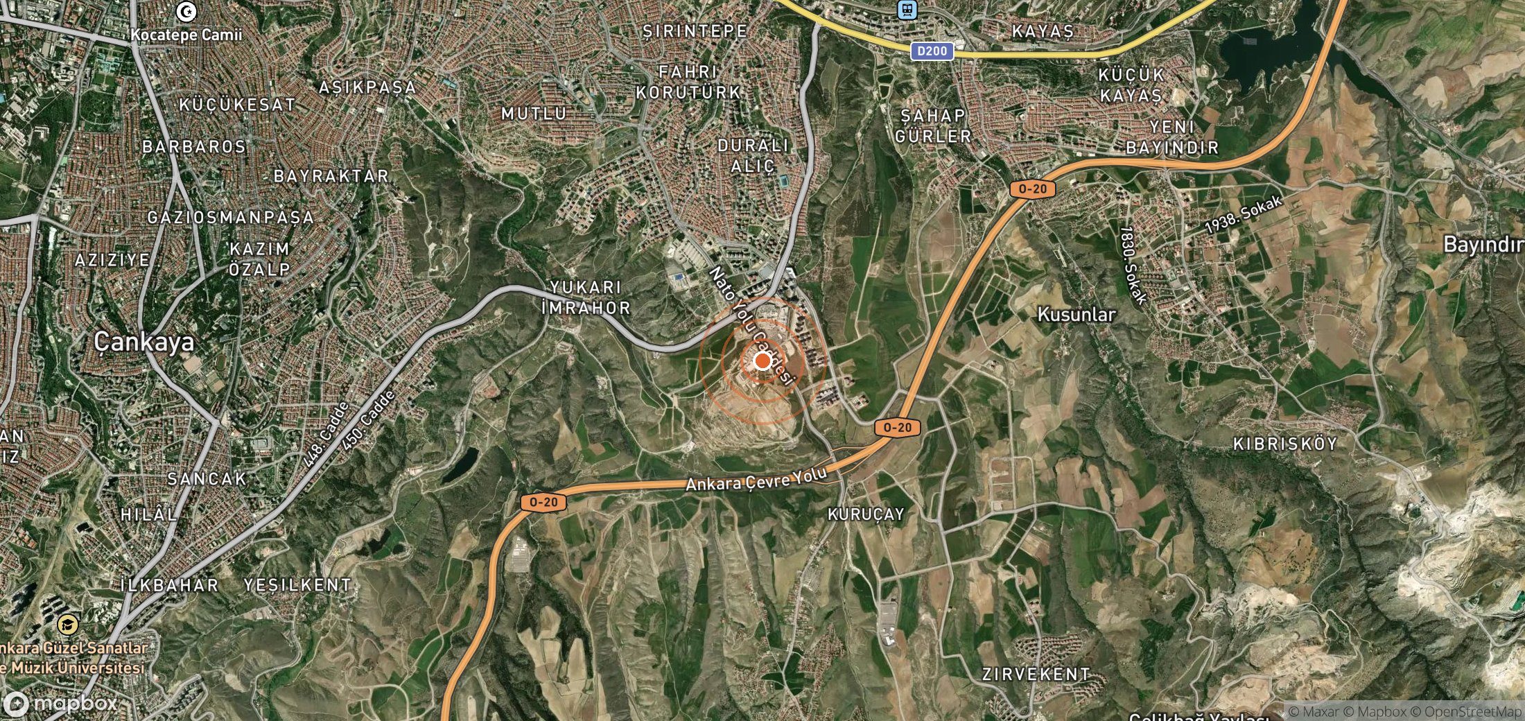 Satellite map of methane plume locations in TUR_S_024