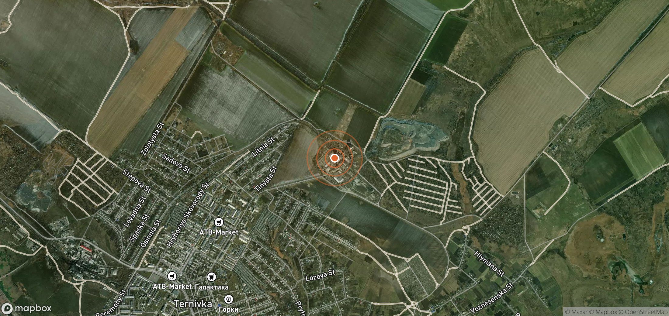 Mapa satelital de plumas de metano en UKR_S_009