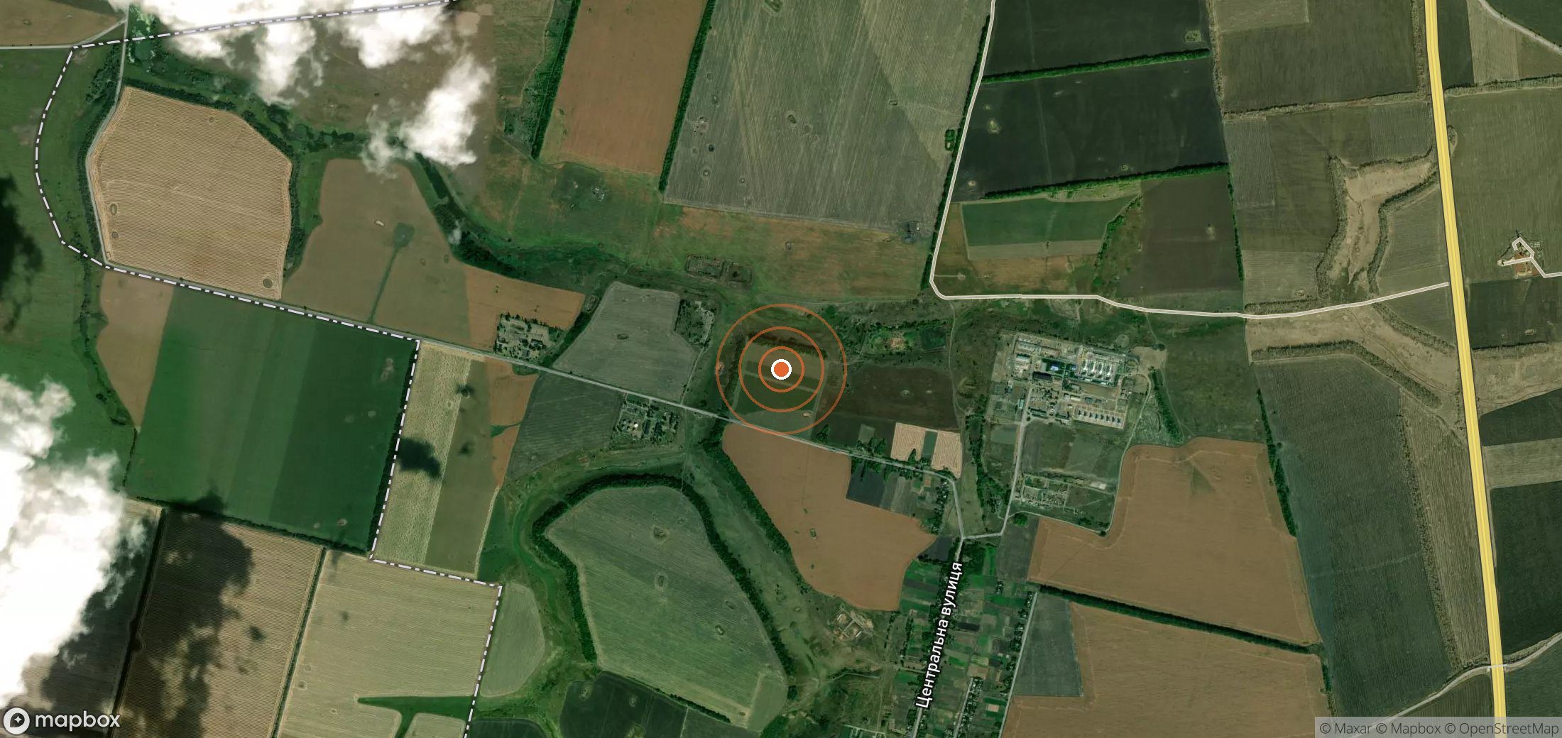 Mapa satelital de plumas de metano en UKR_S_028