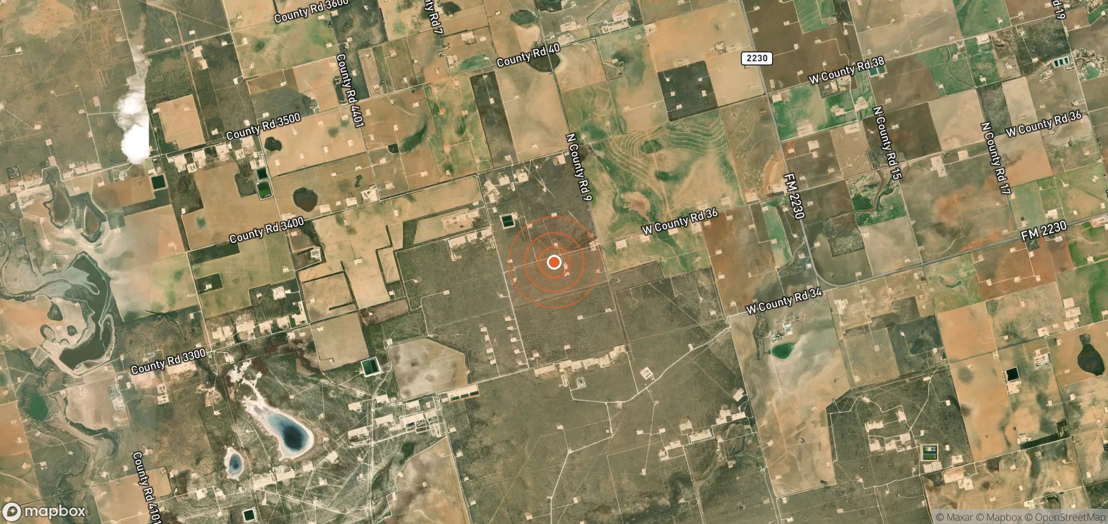 Satellite map of methane plume locations in USA_S_032