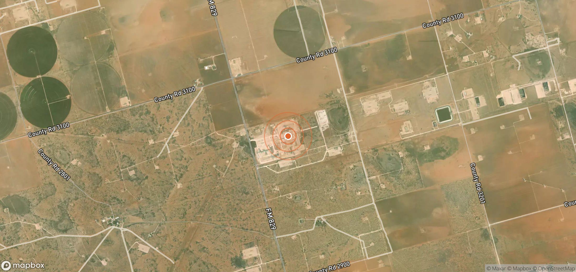 Satellite map of methane plume locations in USA_S_037