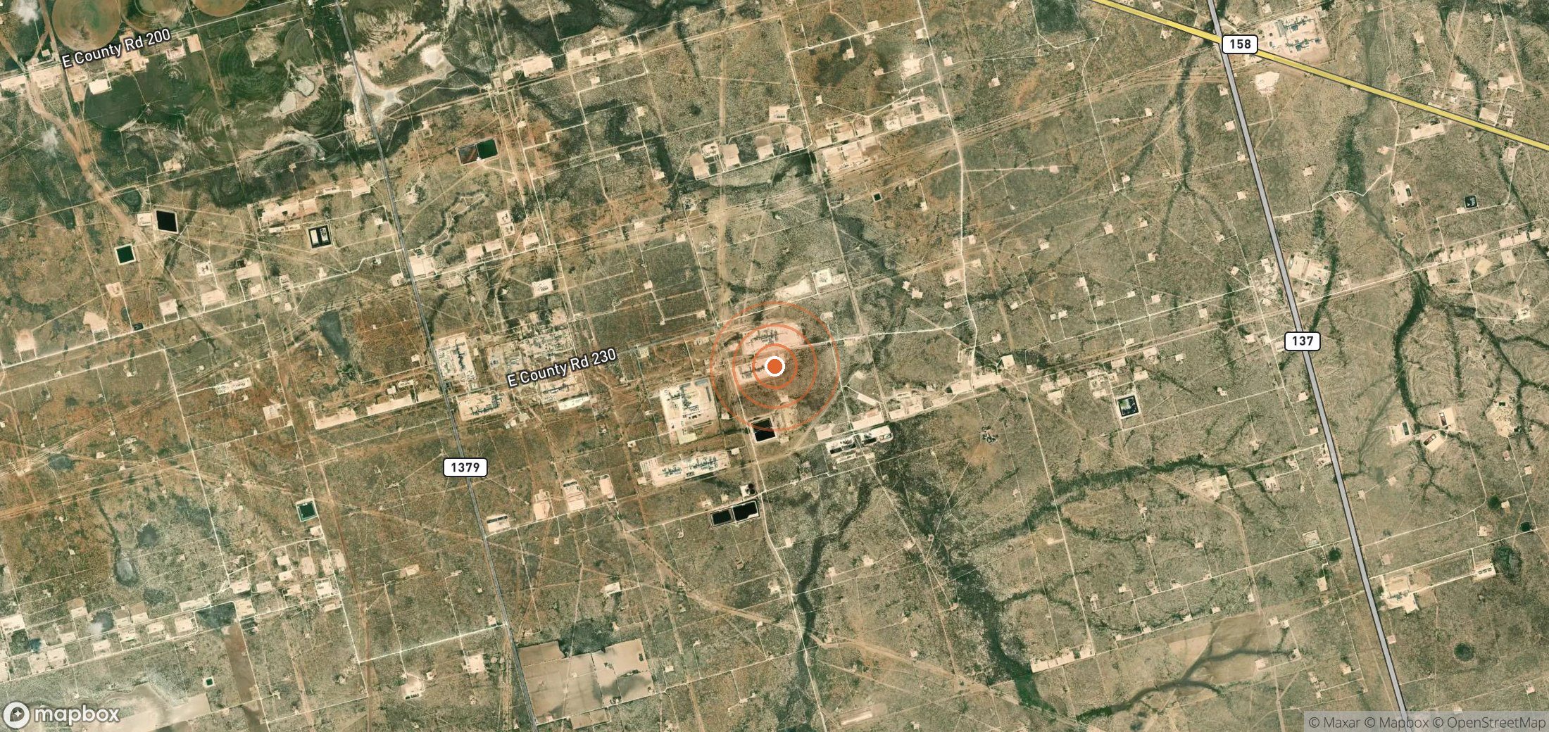 Satellite map of methane plume locations in USA_S_053