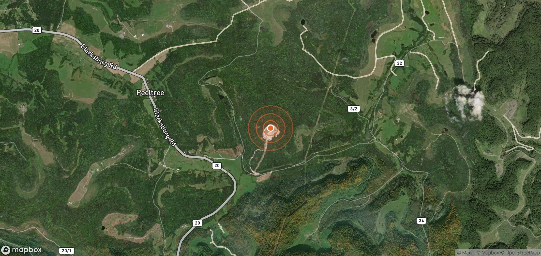Satellite map of methane plume locations in USA_S_1059