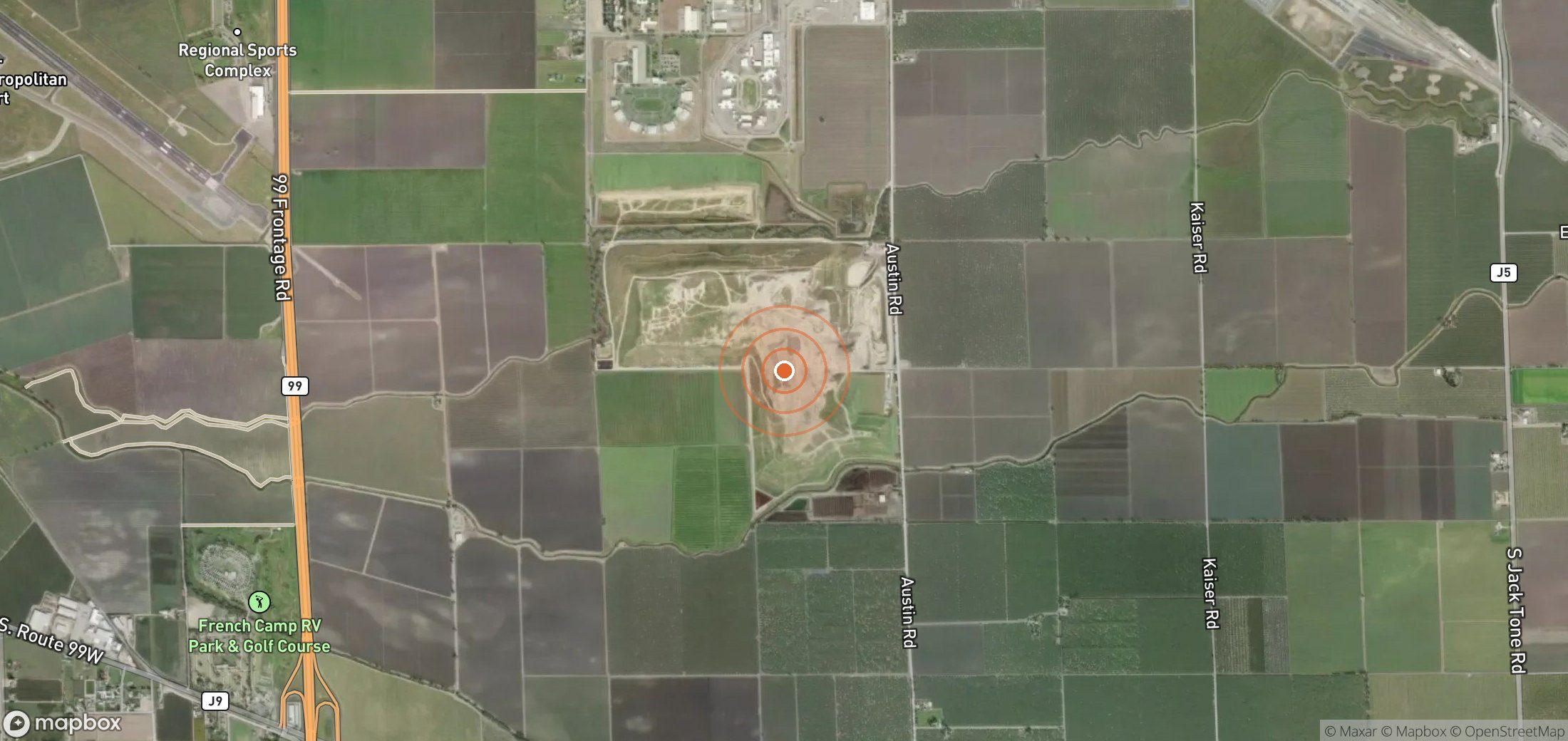 Satellite map of methane plume locations in USA_S_114