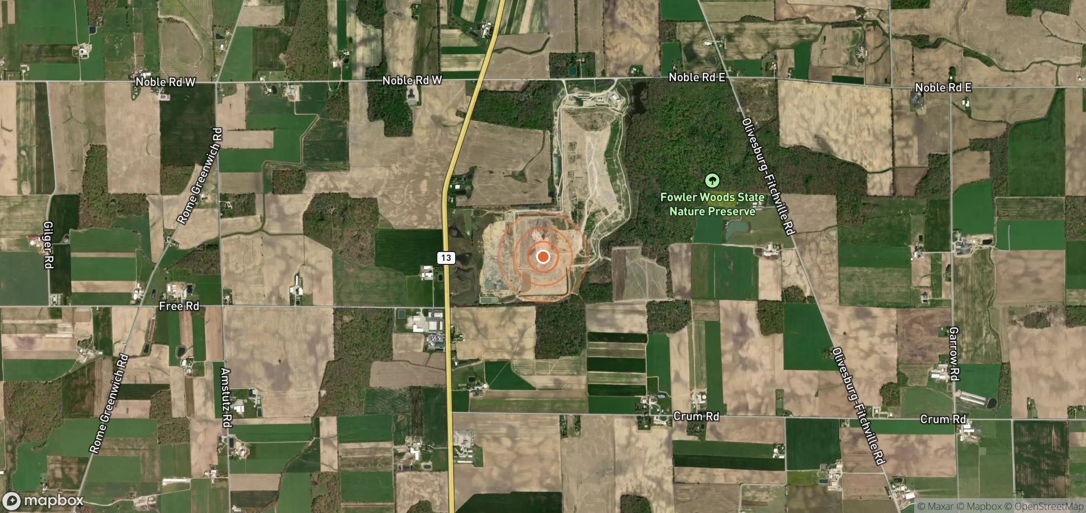 Satellite map of methane plume locations in USA_S_1197