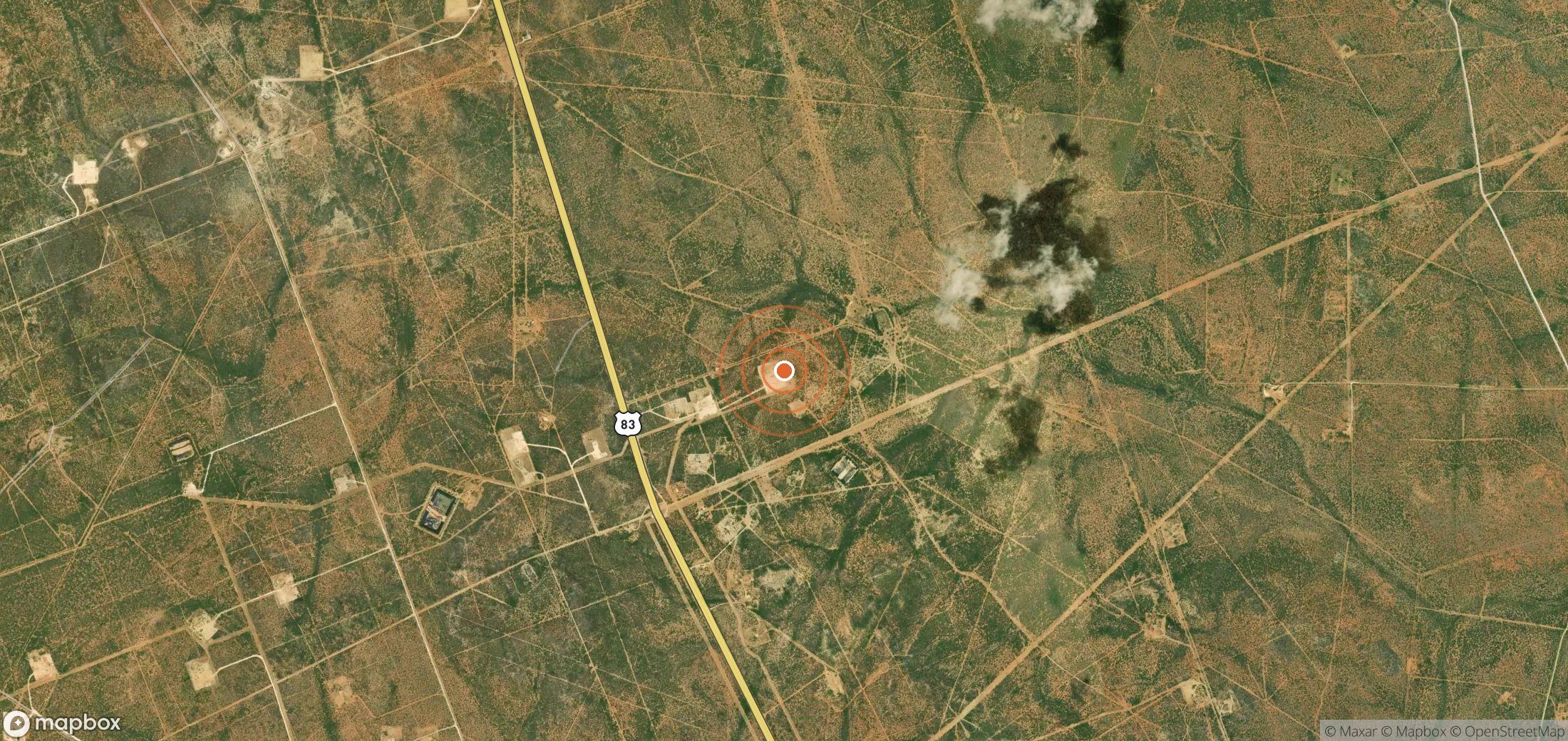 Satellite map of methane plume locations in USA_S_234
