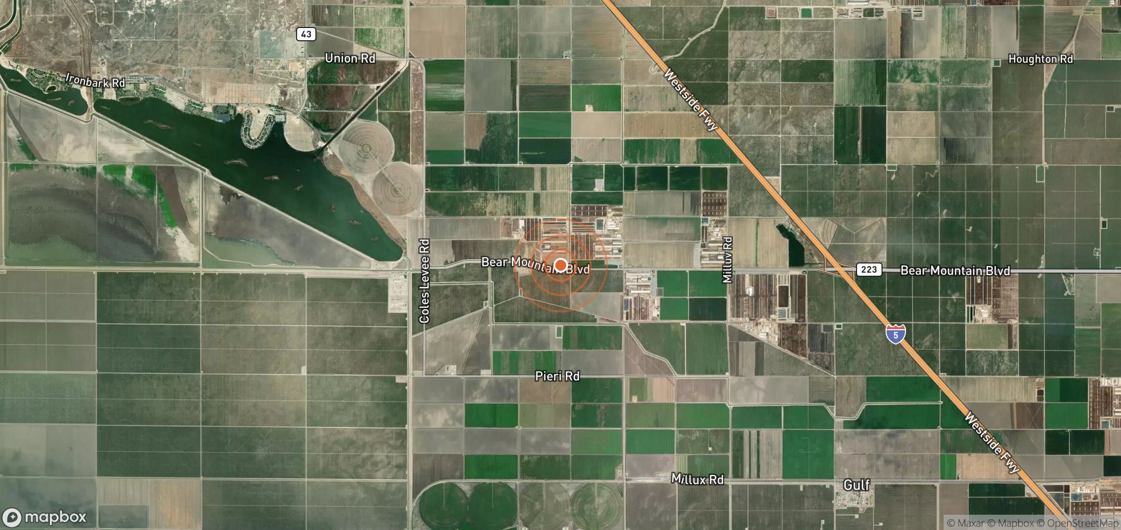 Satellite map of methane plume locations in USA_S_331