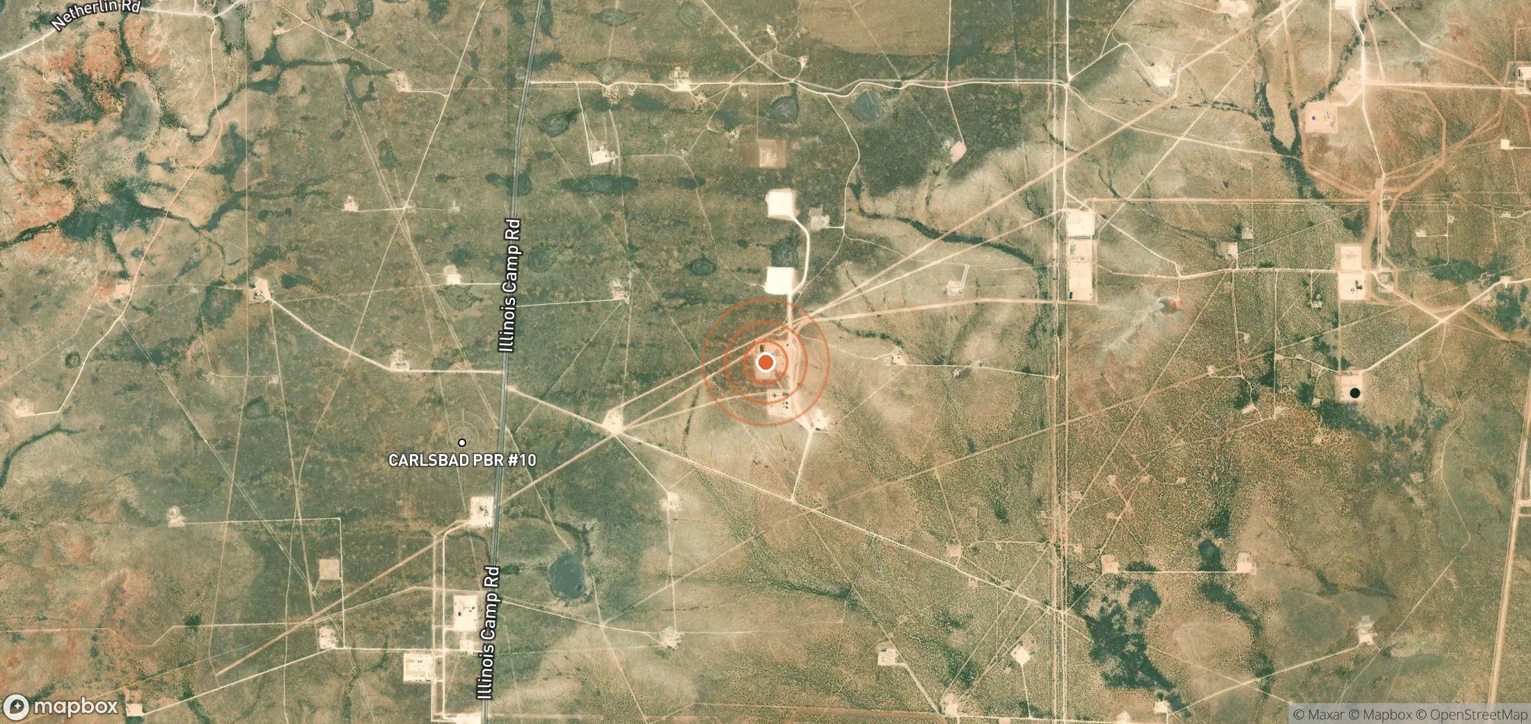 Satellite map of methane plume locations in USA_S_346