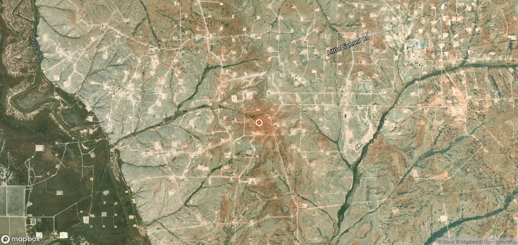 Satellite map of methane plume locations in USA_S_347