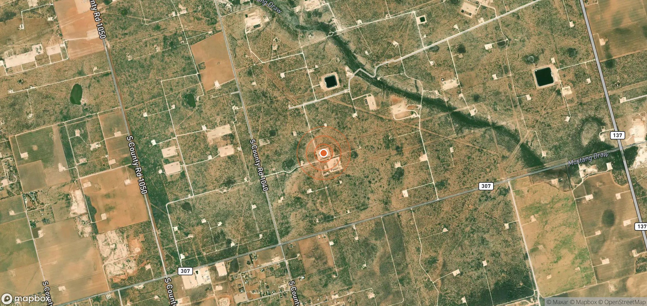 Satellite map of methane plume locations in USA_S_381