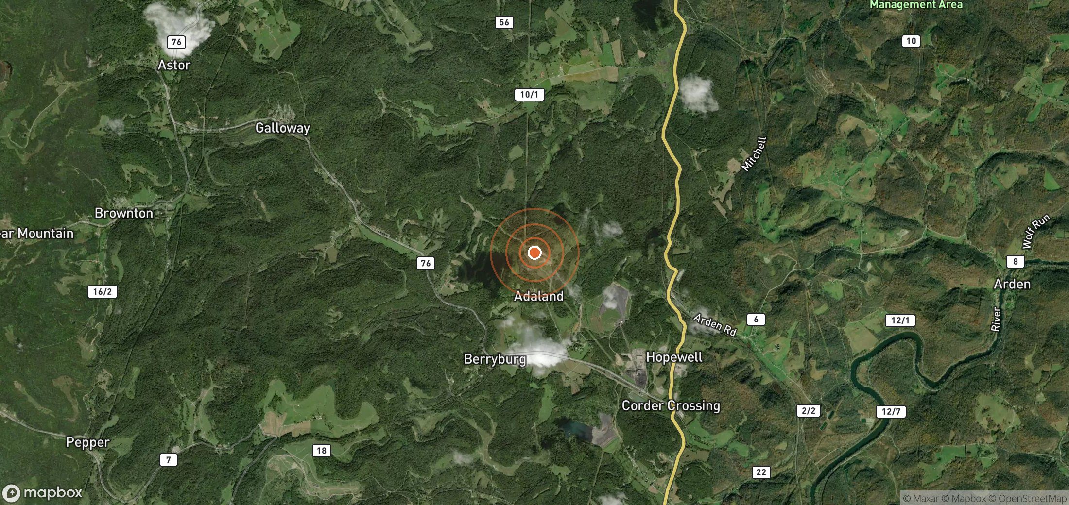 Satellite map of methane plume locations in USA_S_421
