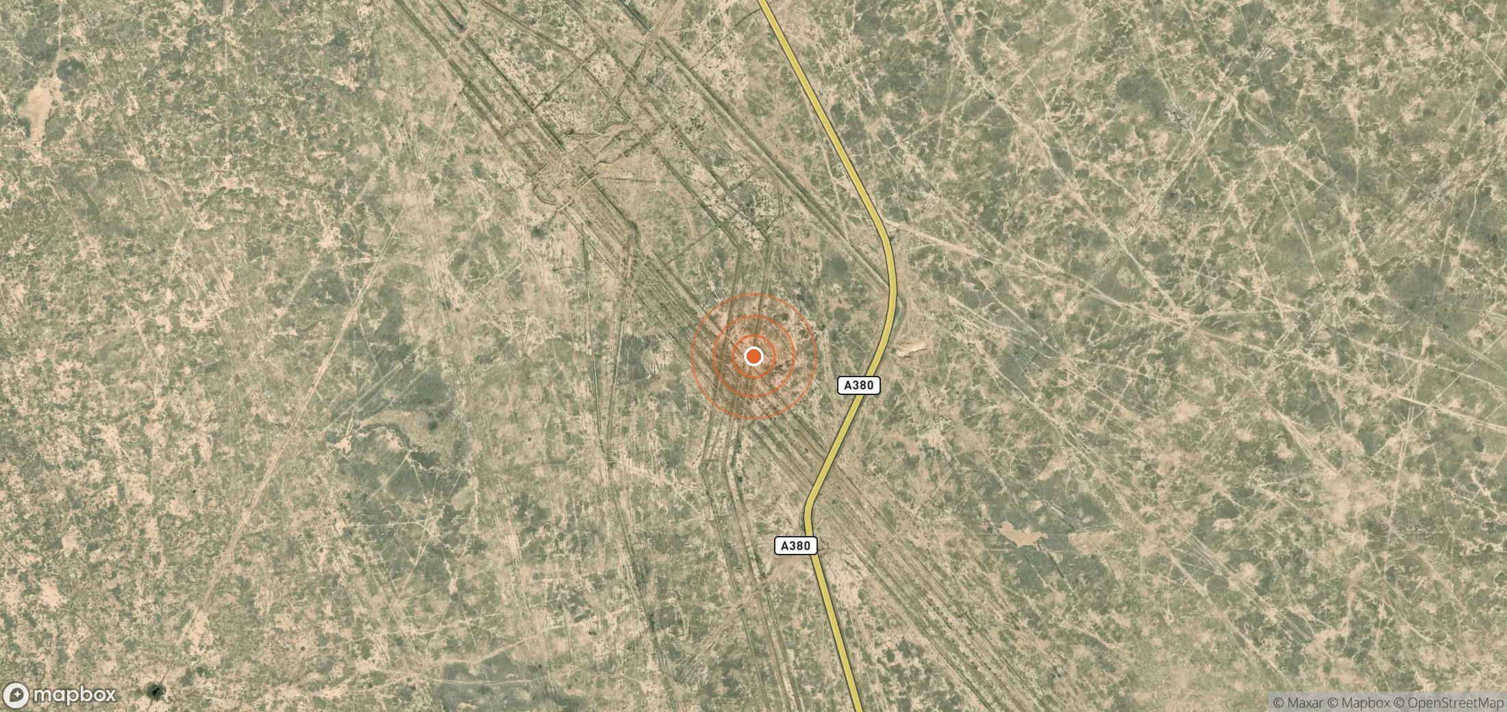 Satellite map of methane plume locations in UZB_S_015
