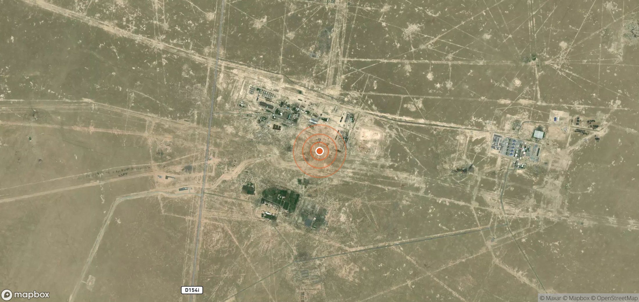 Satellite map of methane plume locations in UZB_S_024