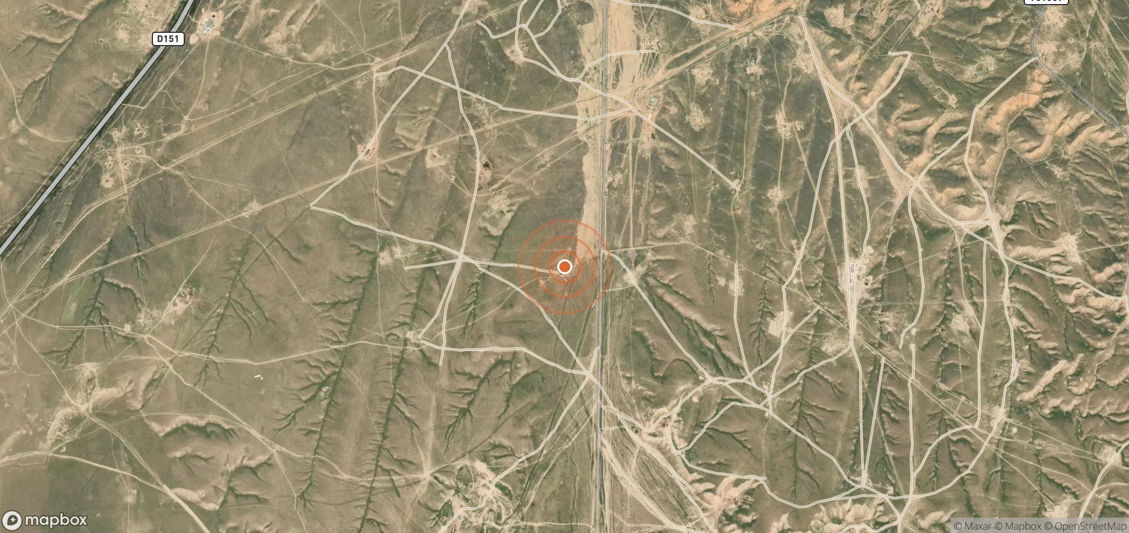 Mapa satelital de plumas de metano en UZB_S_026