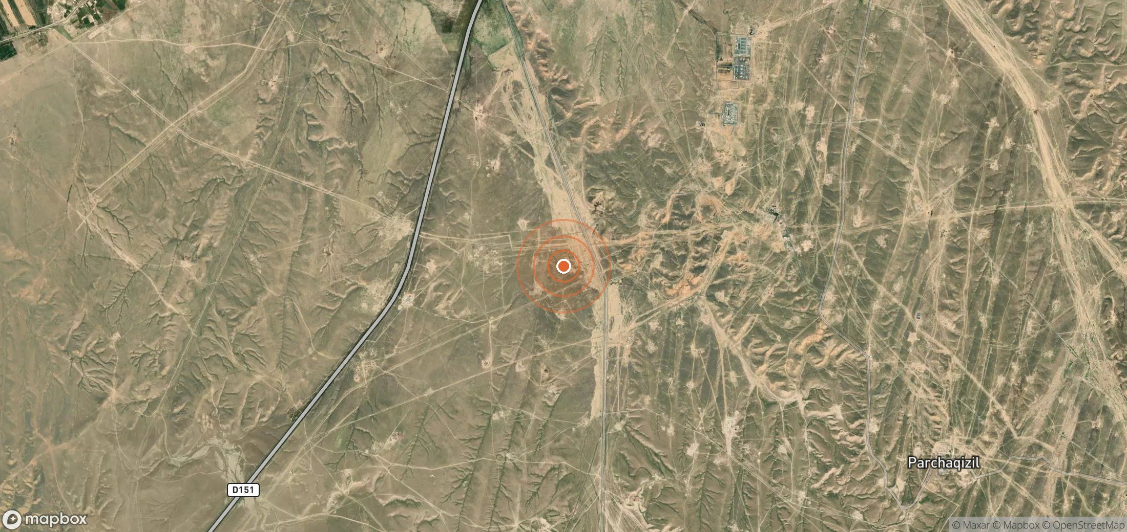 Satellite map of methane plume locations in UZB_S_028