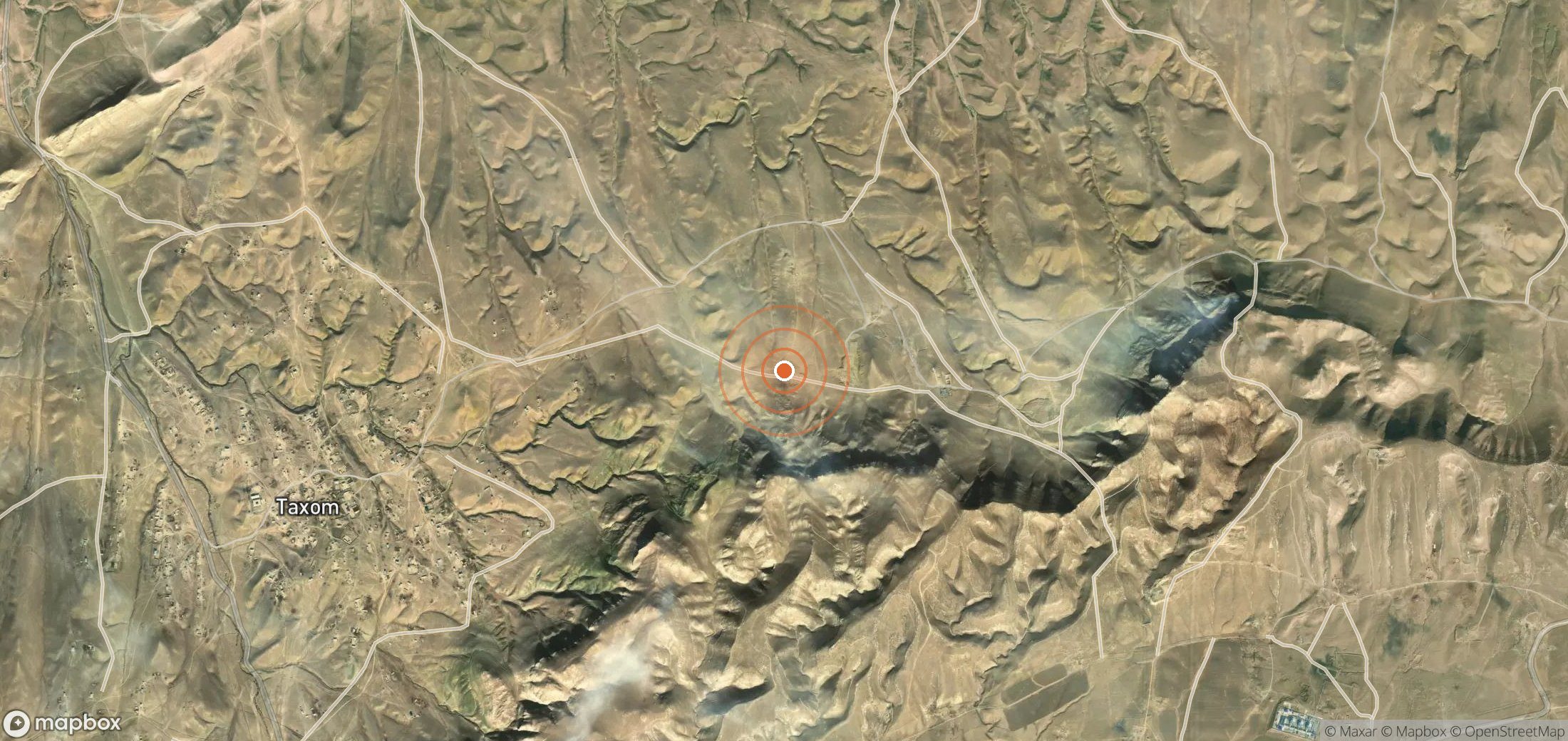 Satellite map of methane plume locations in UZB_S_036