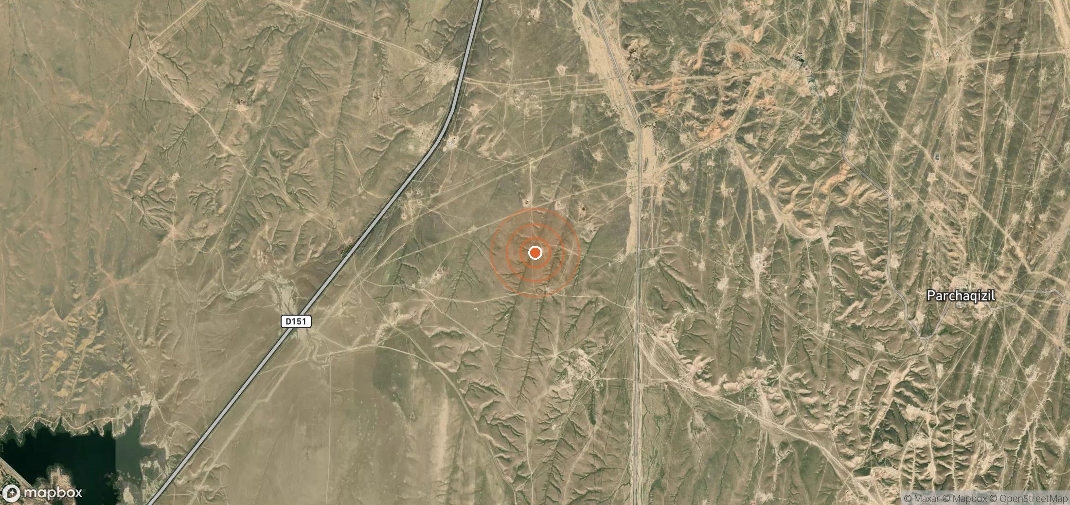 Satellite map of methane plume locations in UZB_S_040