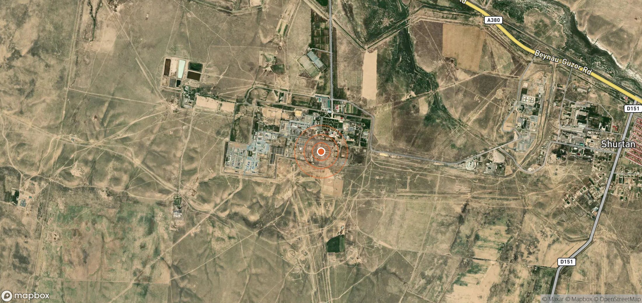 Mapa satelital de plumas de metano en UZB_S_048
