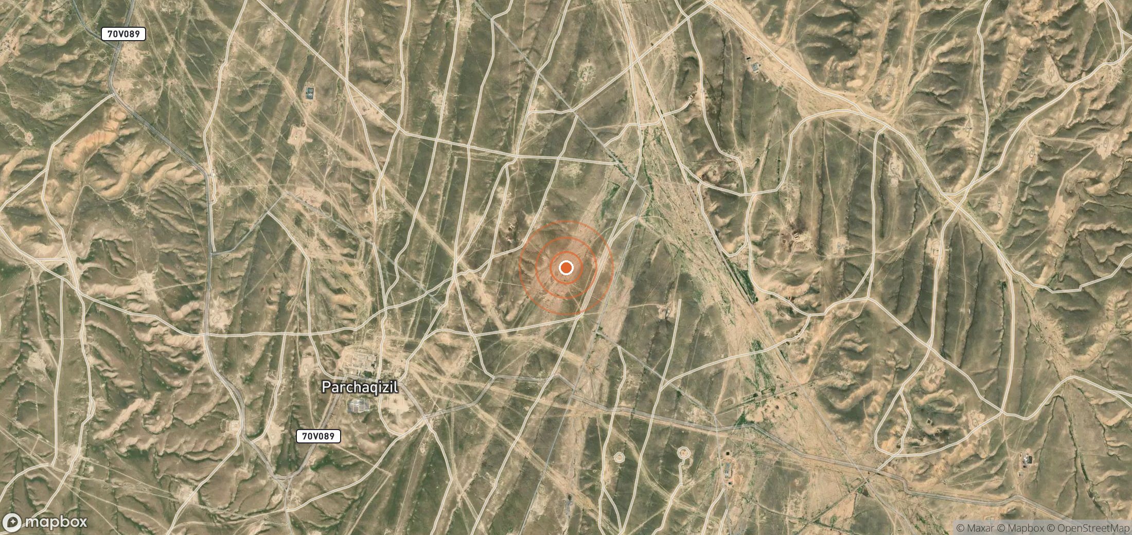 Satellite map of methane plume locations in UZB_S_051