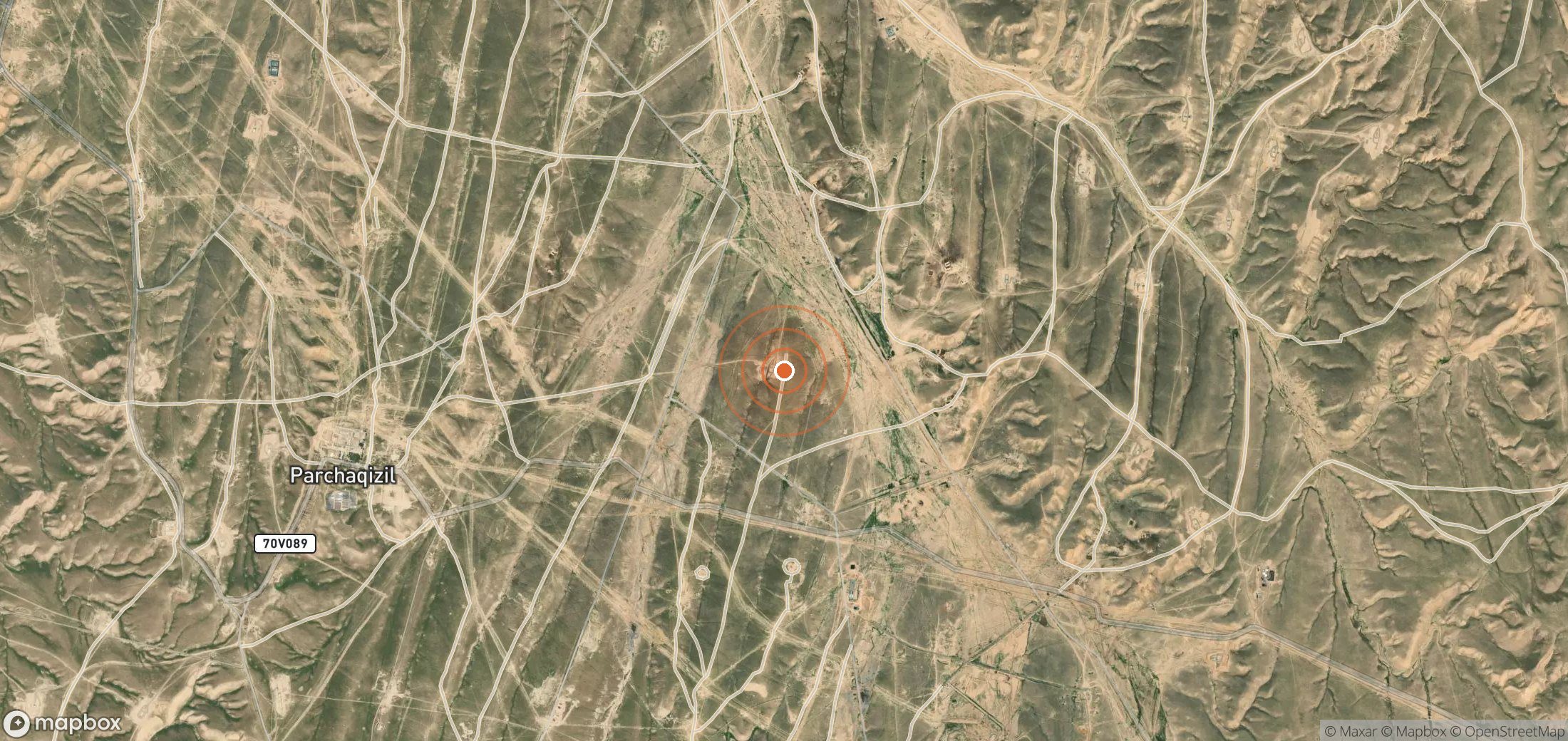 Satellite map of methane plume locations in UZB_S_053