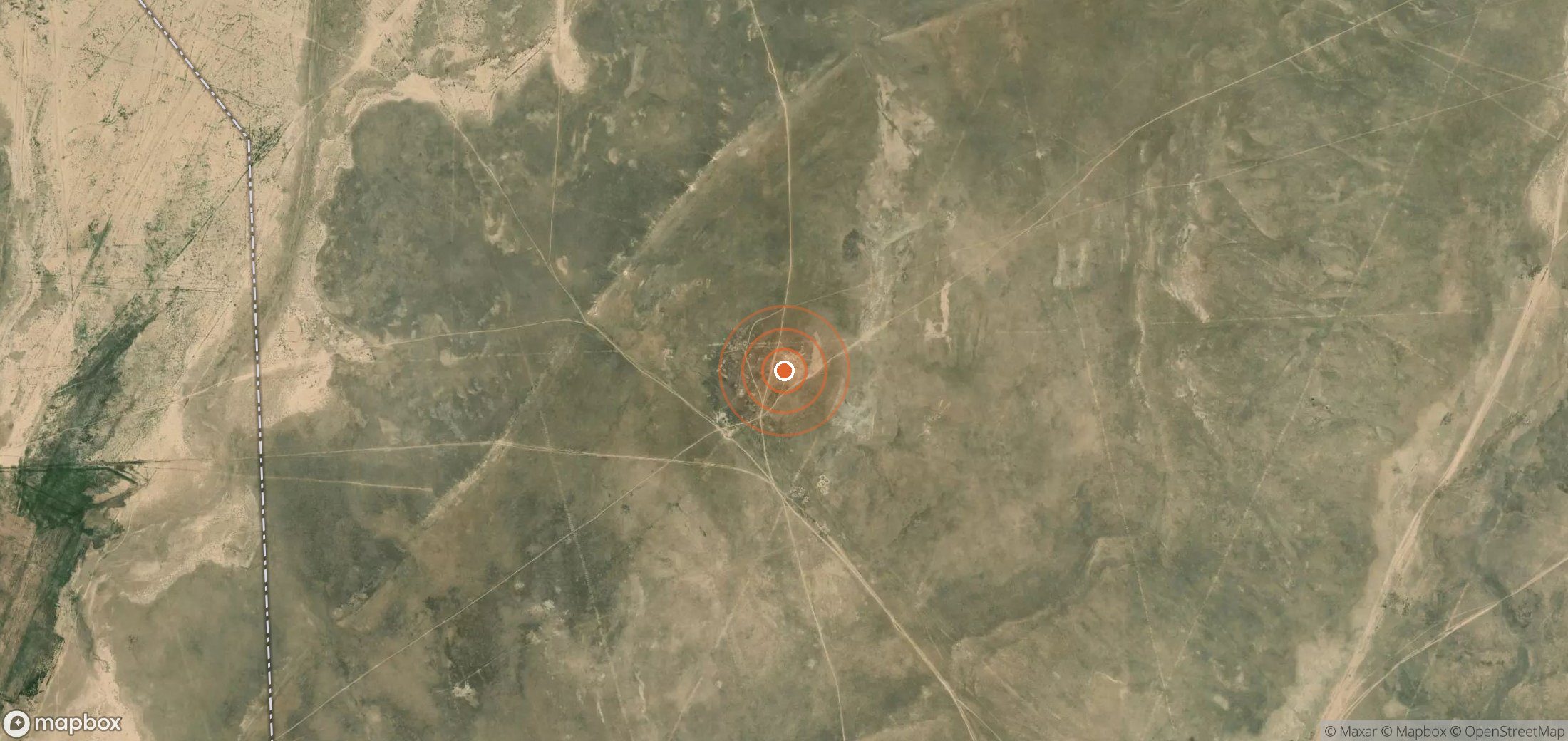 Satellite map of methane plume locations in UZB_S_062