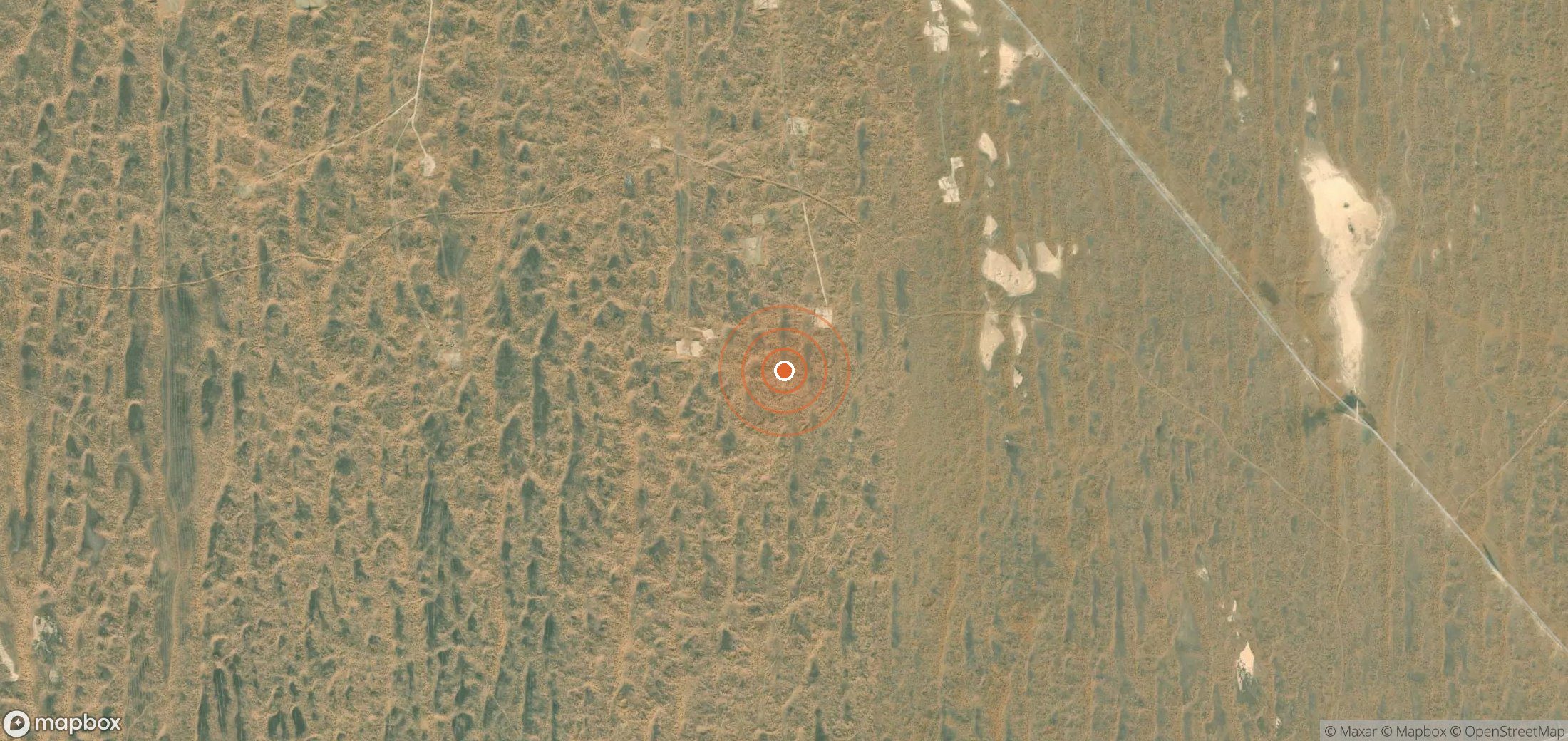 Satellite map of methane plume locations in UZB_S_079