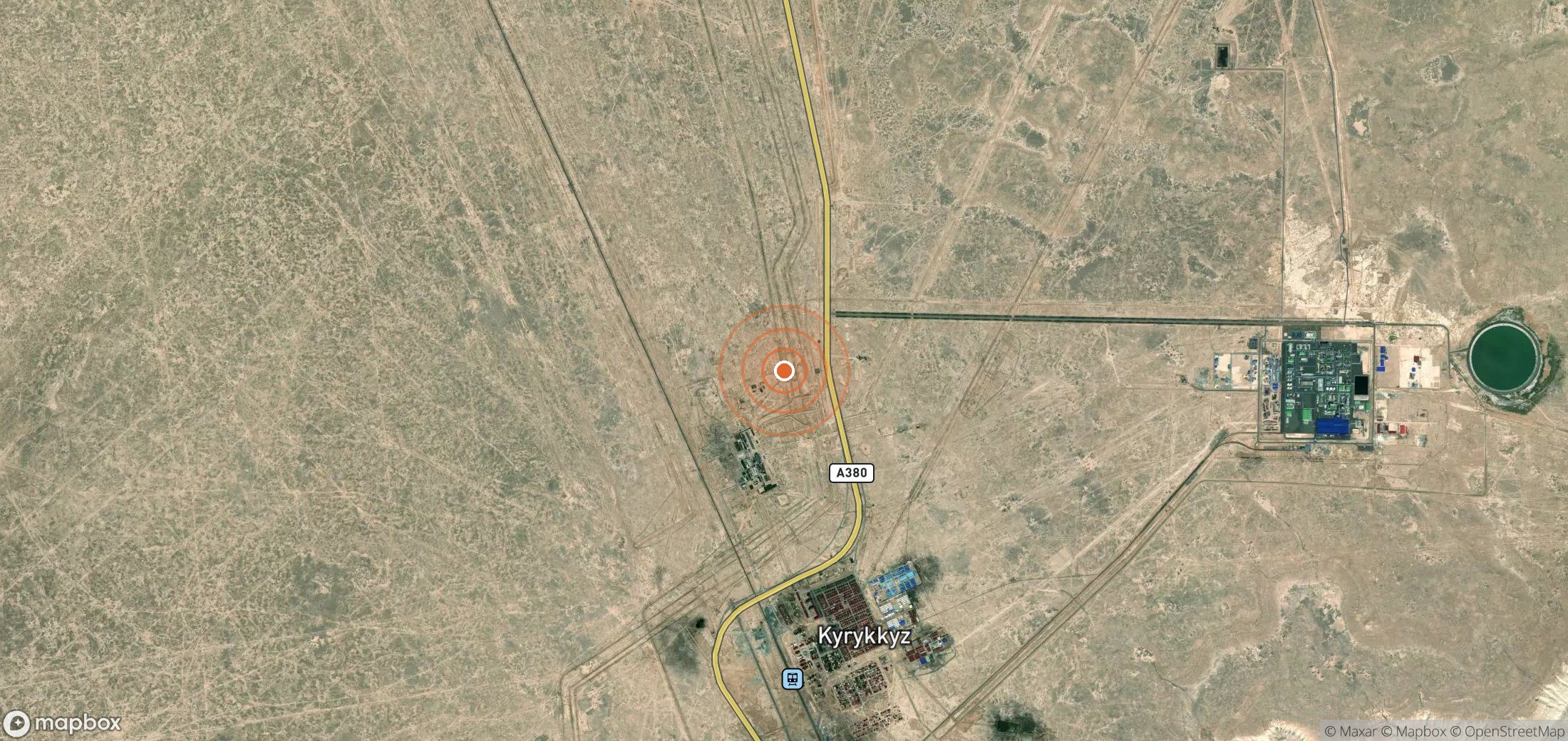 Satellite map of methane plume locations in UZB_S_088