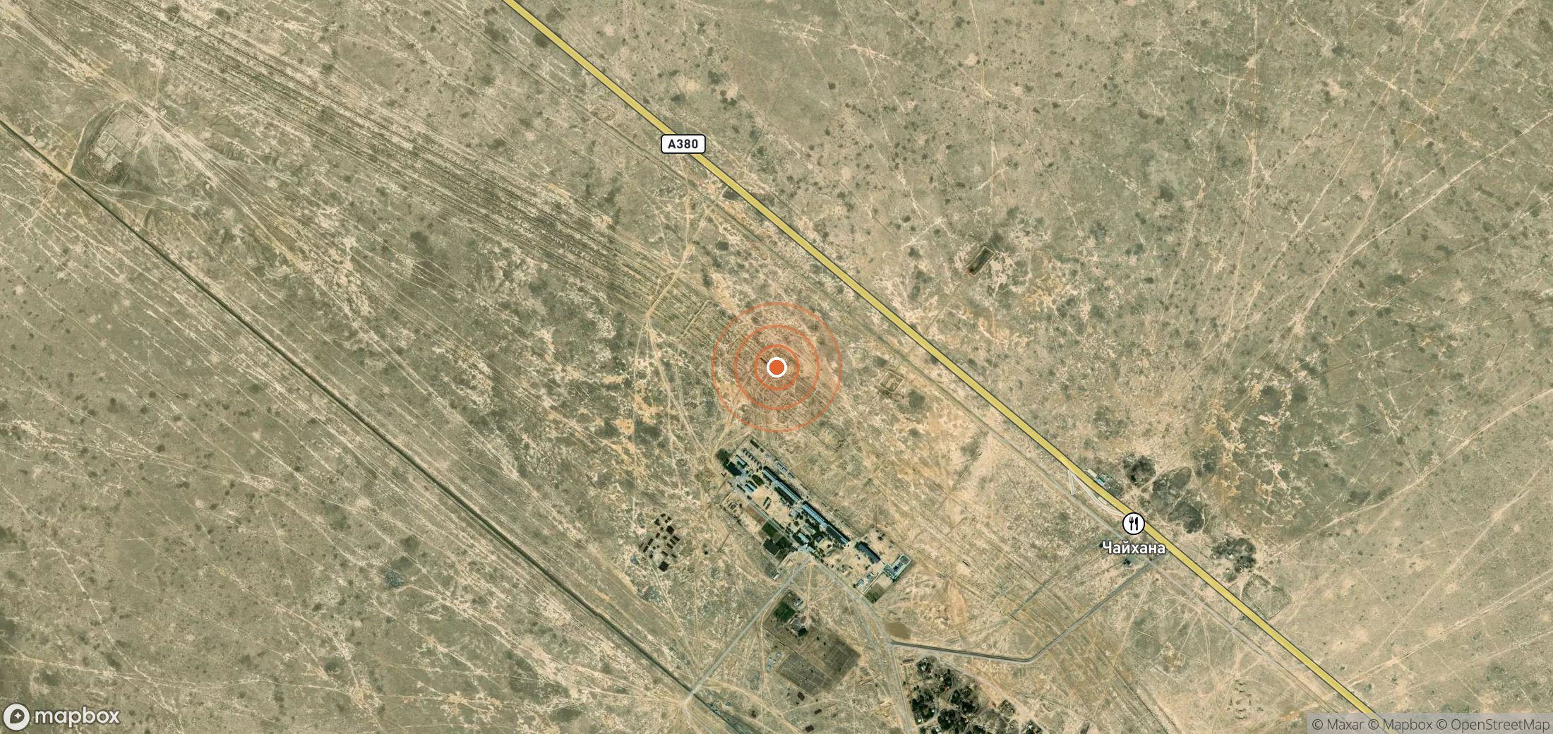 Satellite map of methane plume locations in UZB_S_110