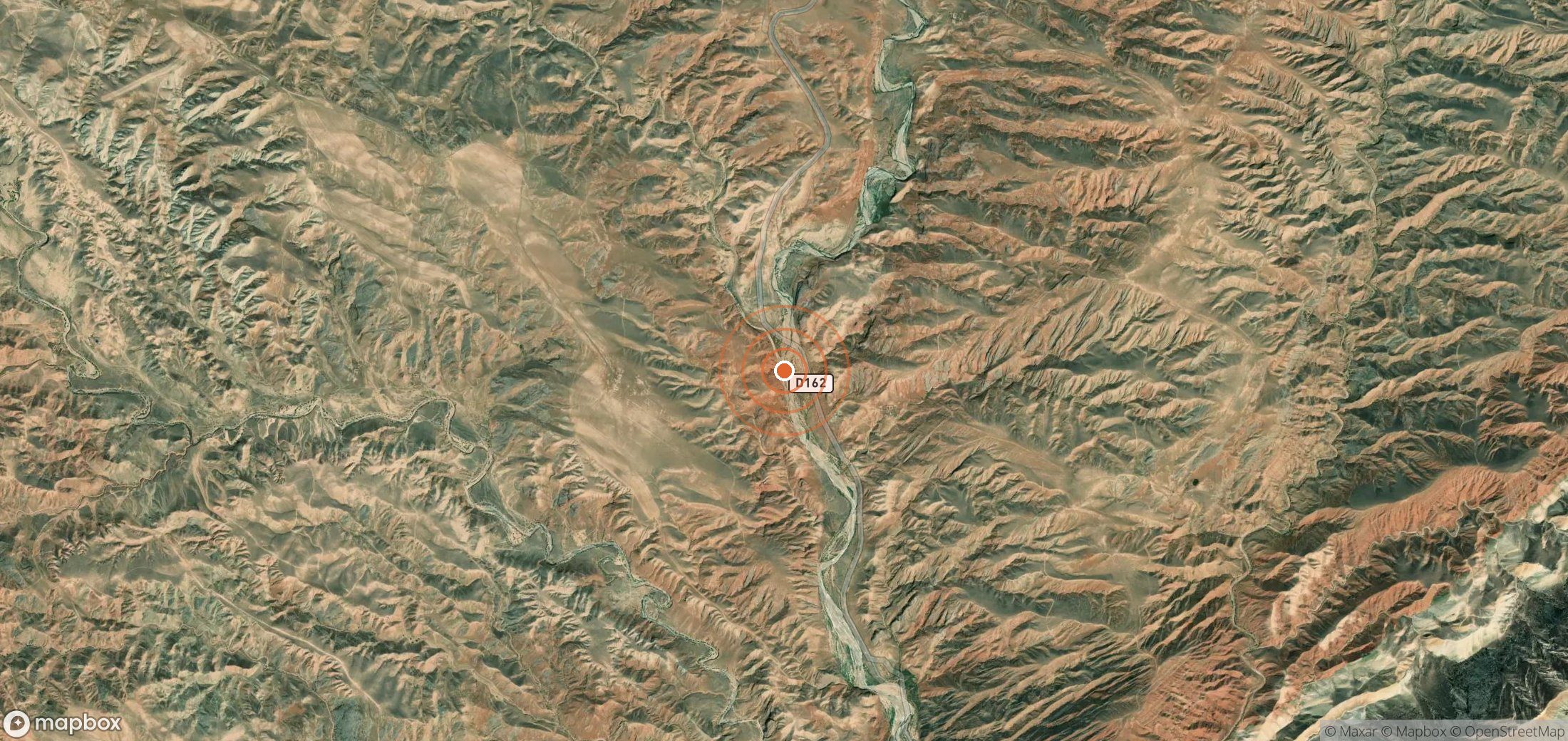 Satellite map of methane plume locations in UZB_S_127